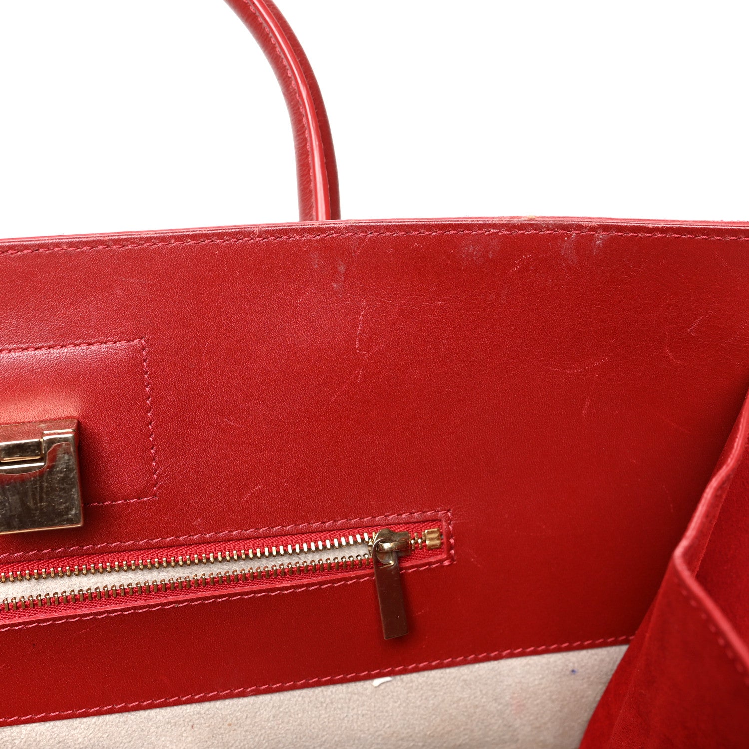 Jimmy Choo Suede Riley Tote Red 7 of 10