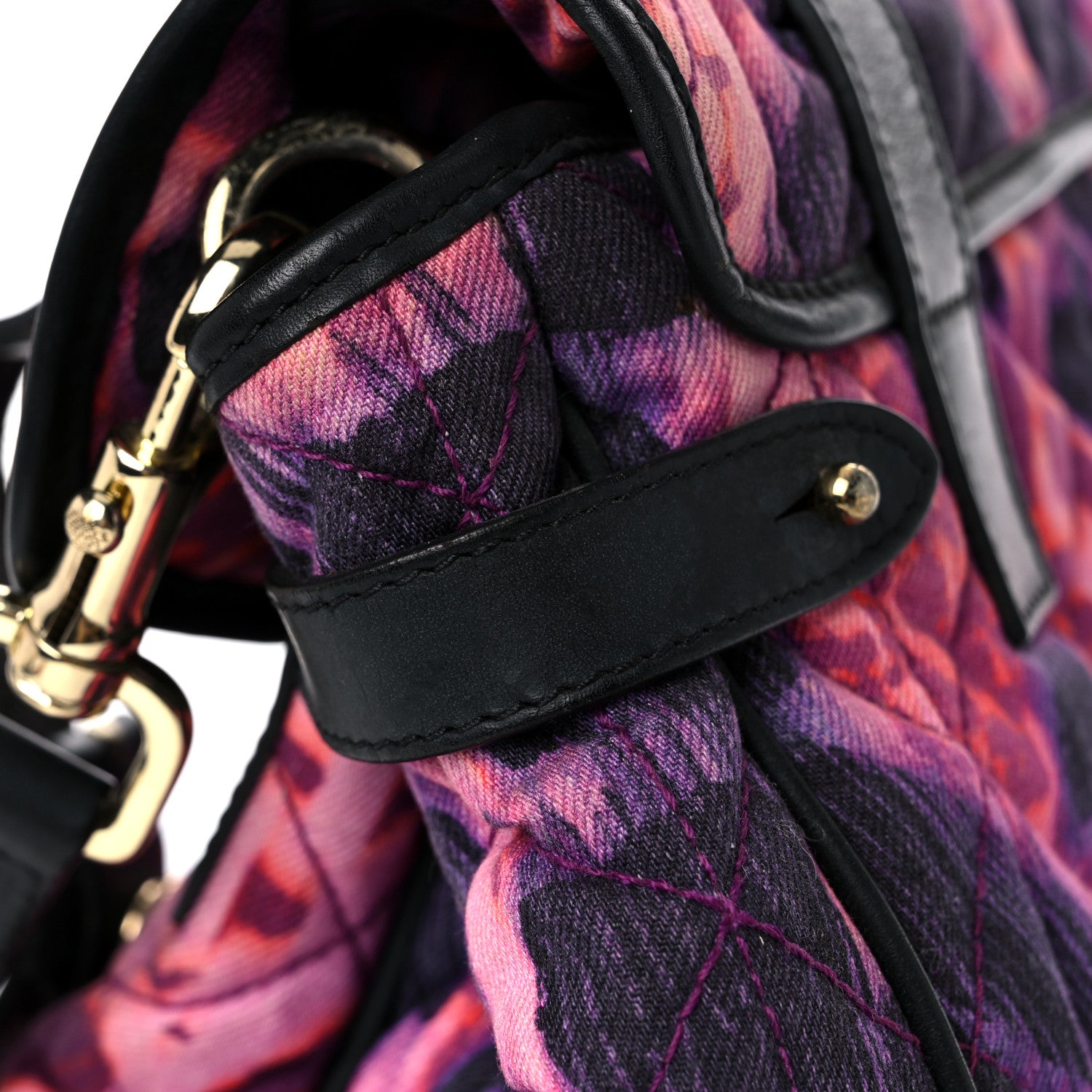 Mulberry Denim Alexa Quilted Loopy Leopard Print Purple Red 14 of 21