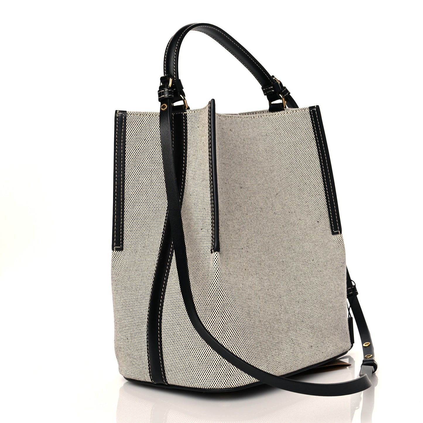 Canvas Cotton Small Peggy Bucket Bag Black Fiery Red