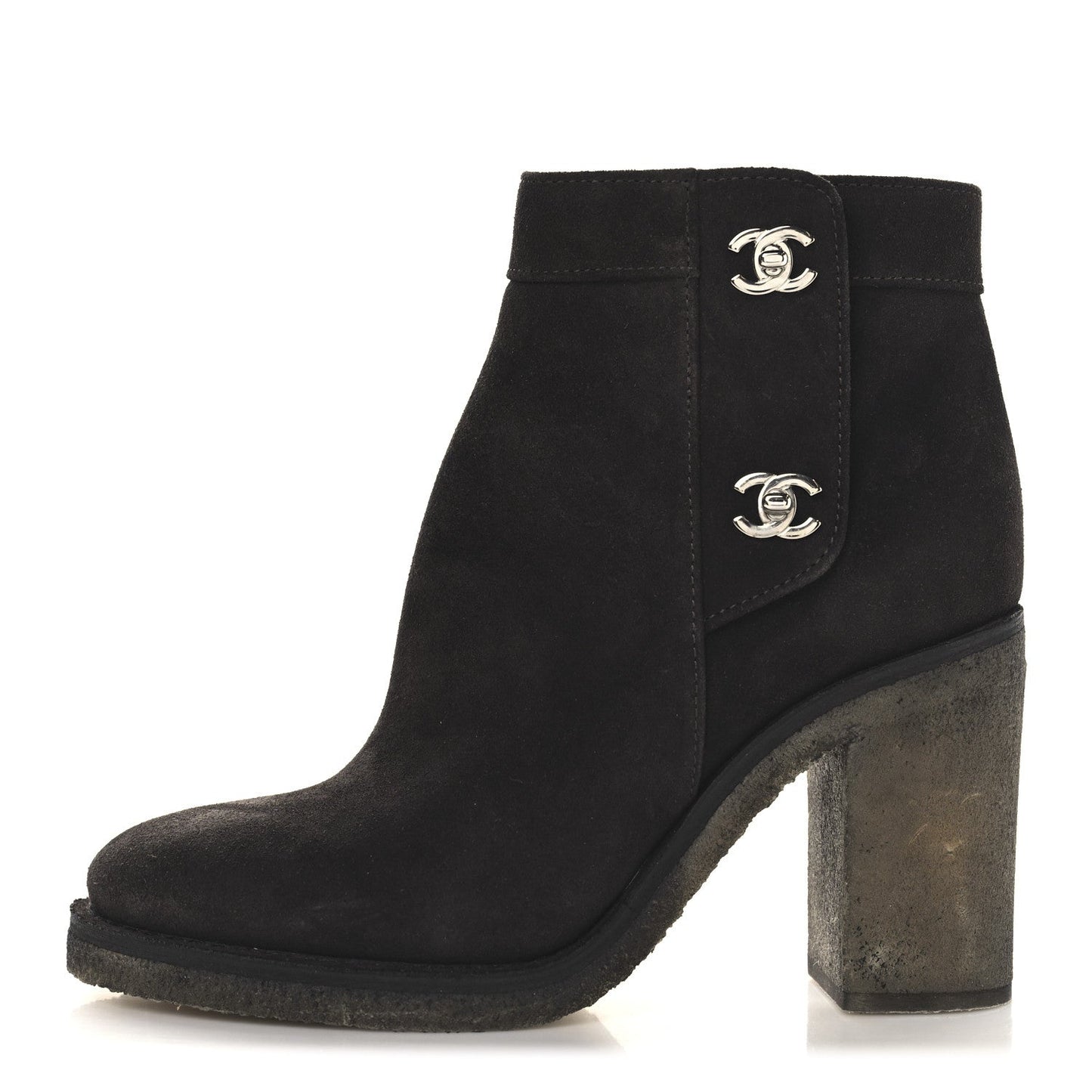 Suede CC Turnlock Ankle Boots 37.5 Brown