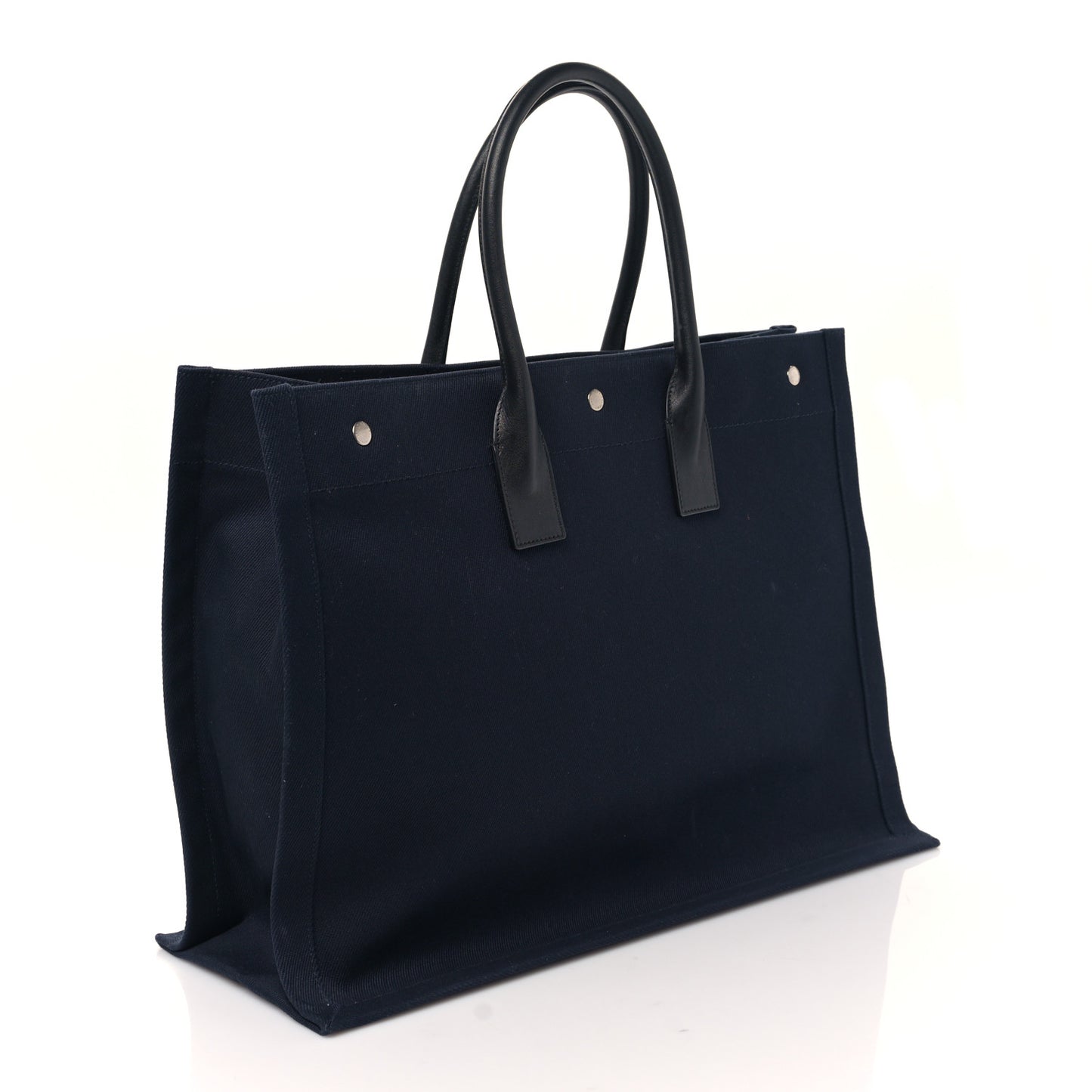 Linen Calfskin Rive Gauche Tote Navy