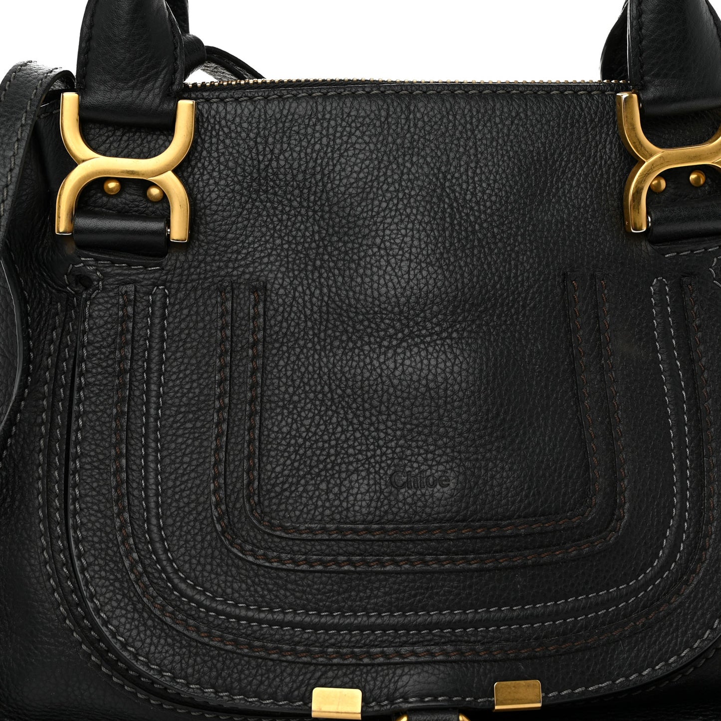 Calfskin Small Marcie Satchel Black