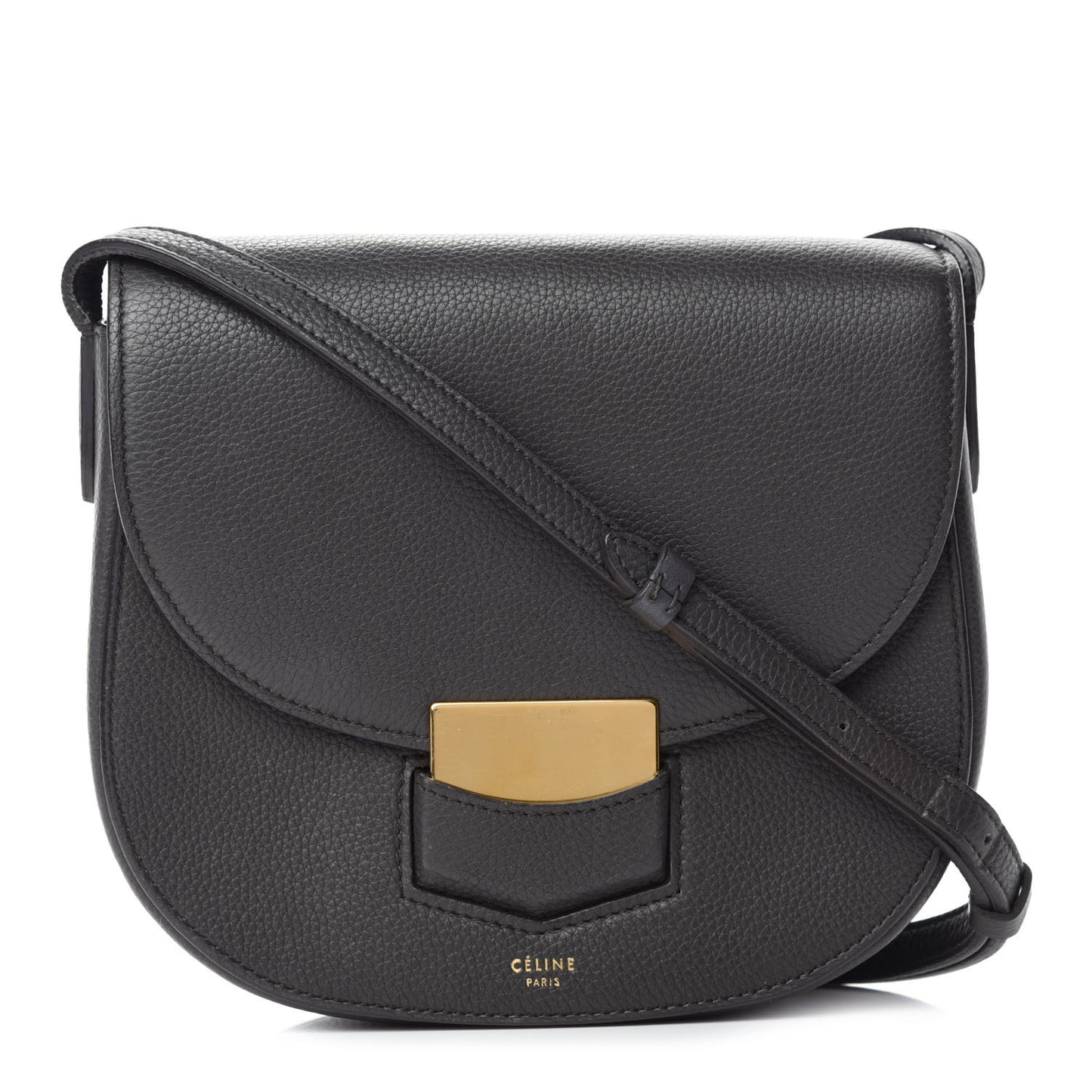 Grained Calfskin Small Trotteur Grey