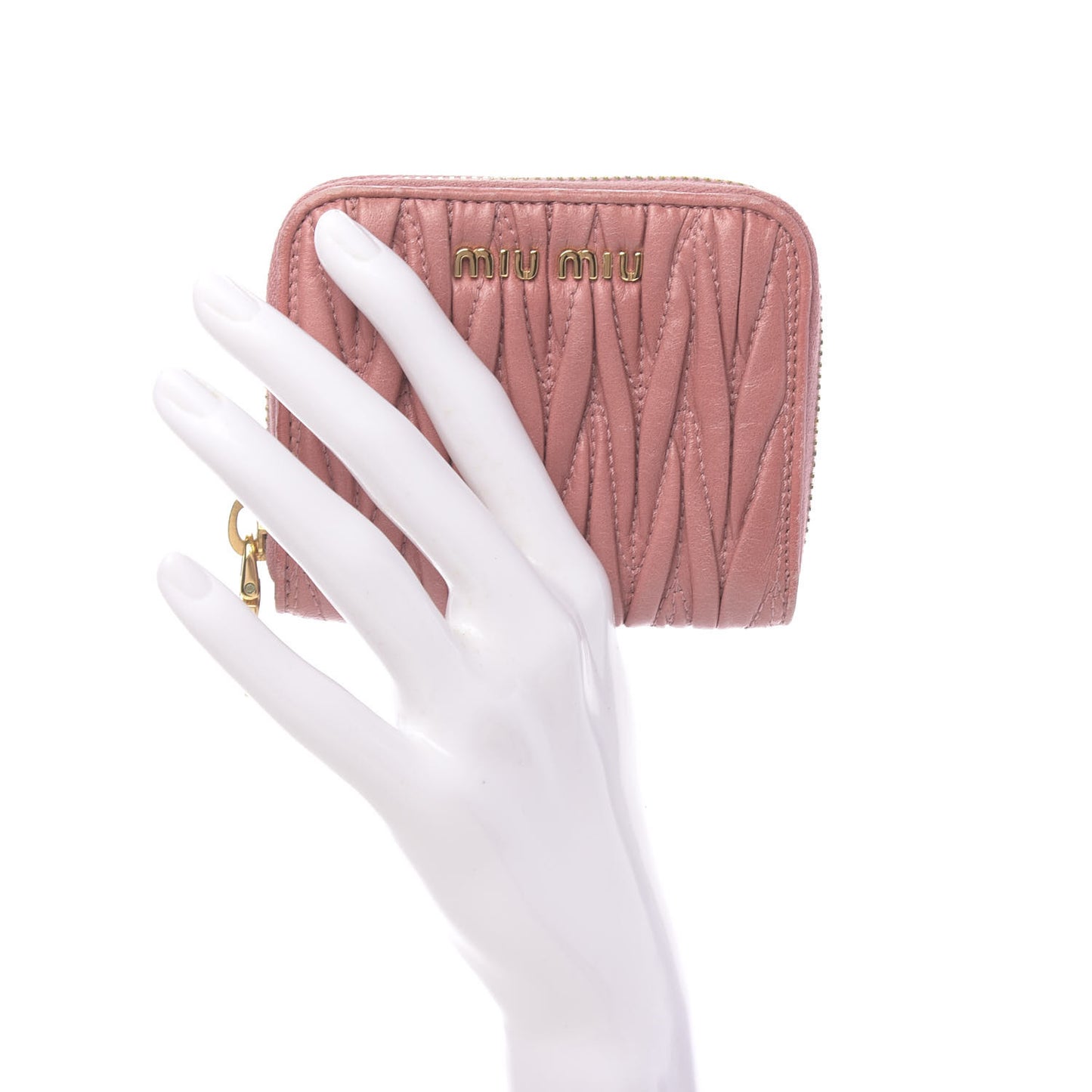 Nappa Matelasse Zip Around Compact Wallet Loto