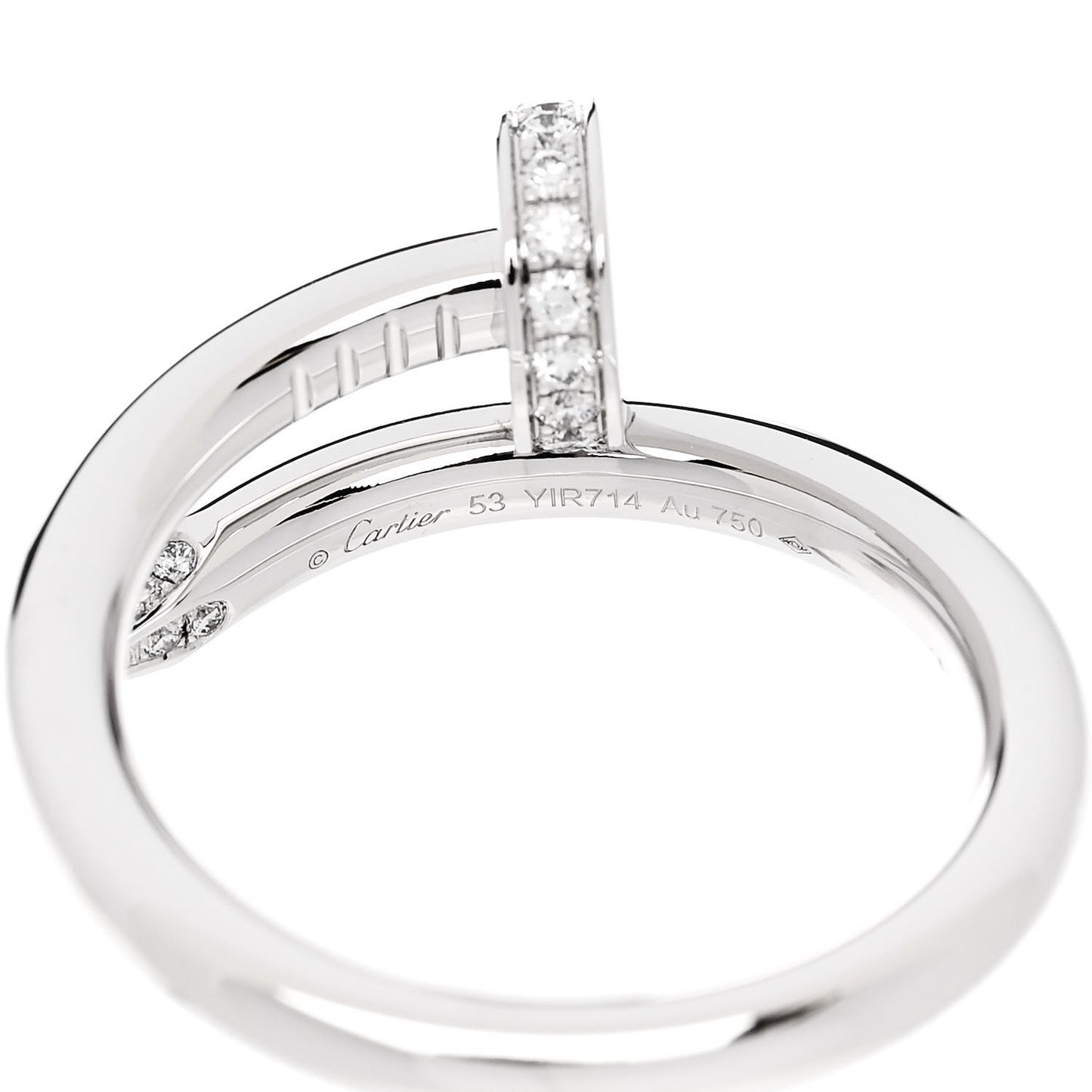 18K White Gold Diamond Juste Un Clou Ring 53 6.25