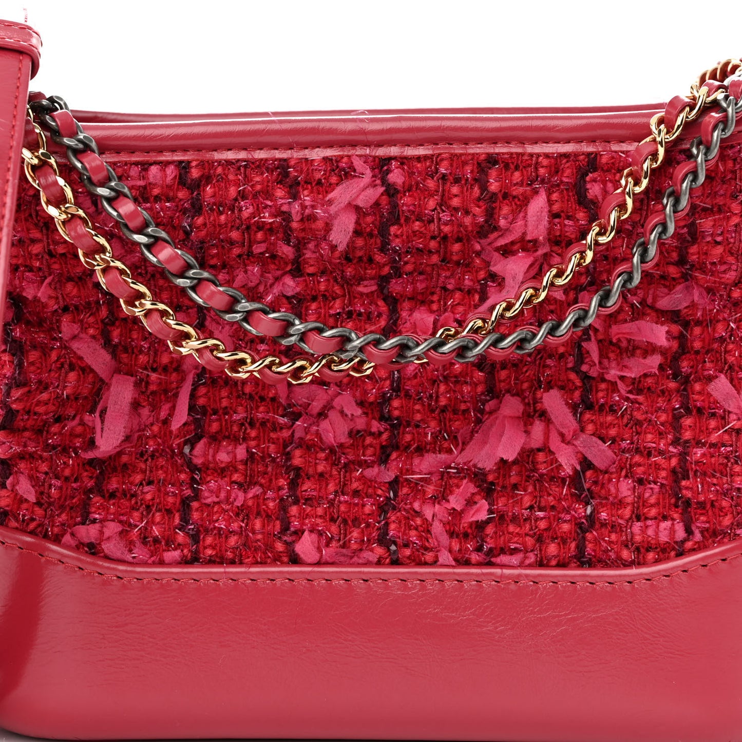 Tweed Calfskin Small Gabrielle Hobo Pink