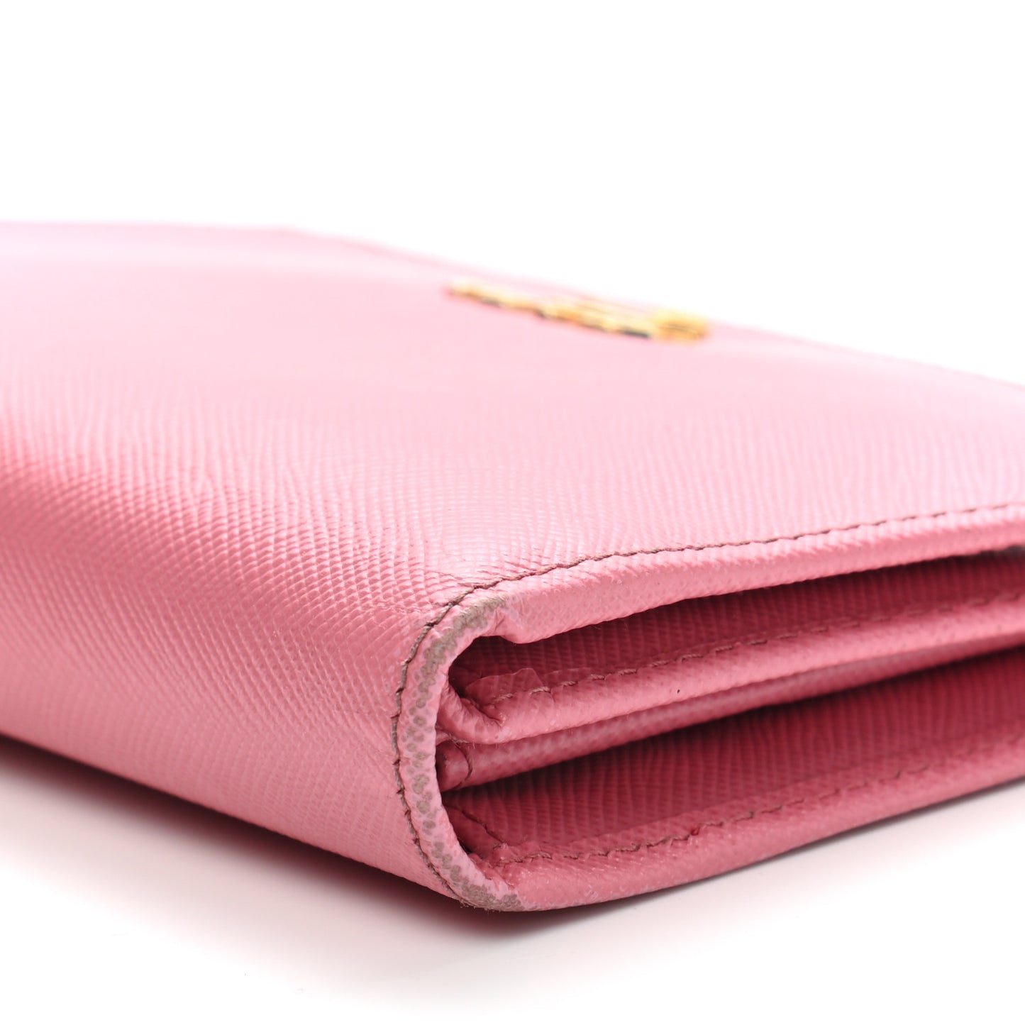 Saffiano Metal Compact Snap Bi-Fold Wallet Petalo