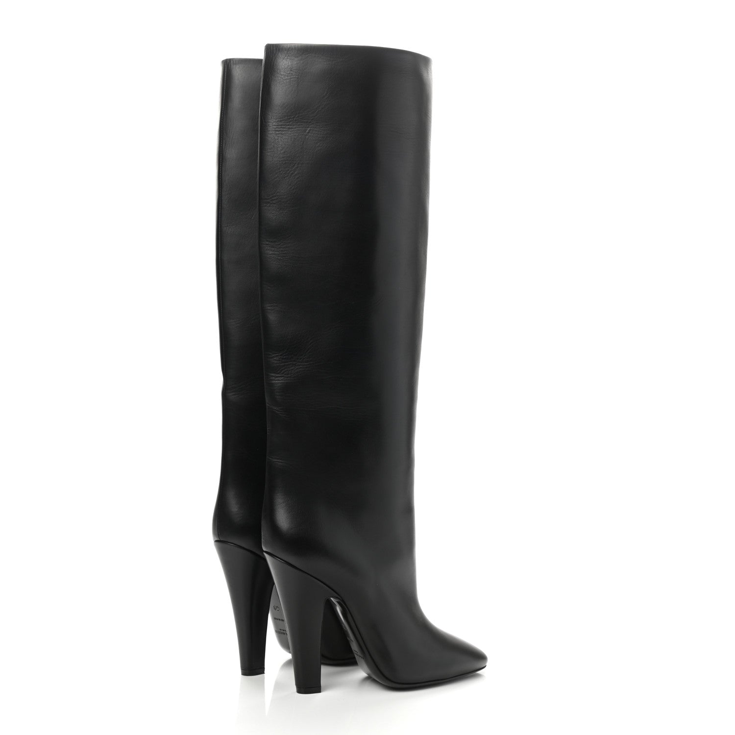 Saint Laurent Vanity Softy Calfskin 68 Tube 110 Boots 39 Black 4 of 7
