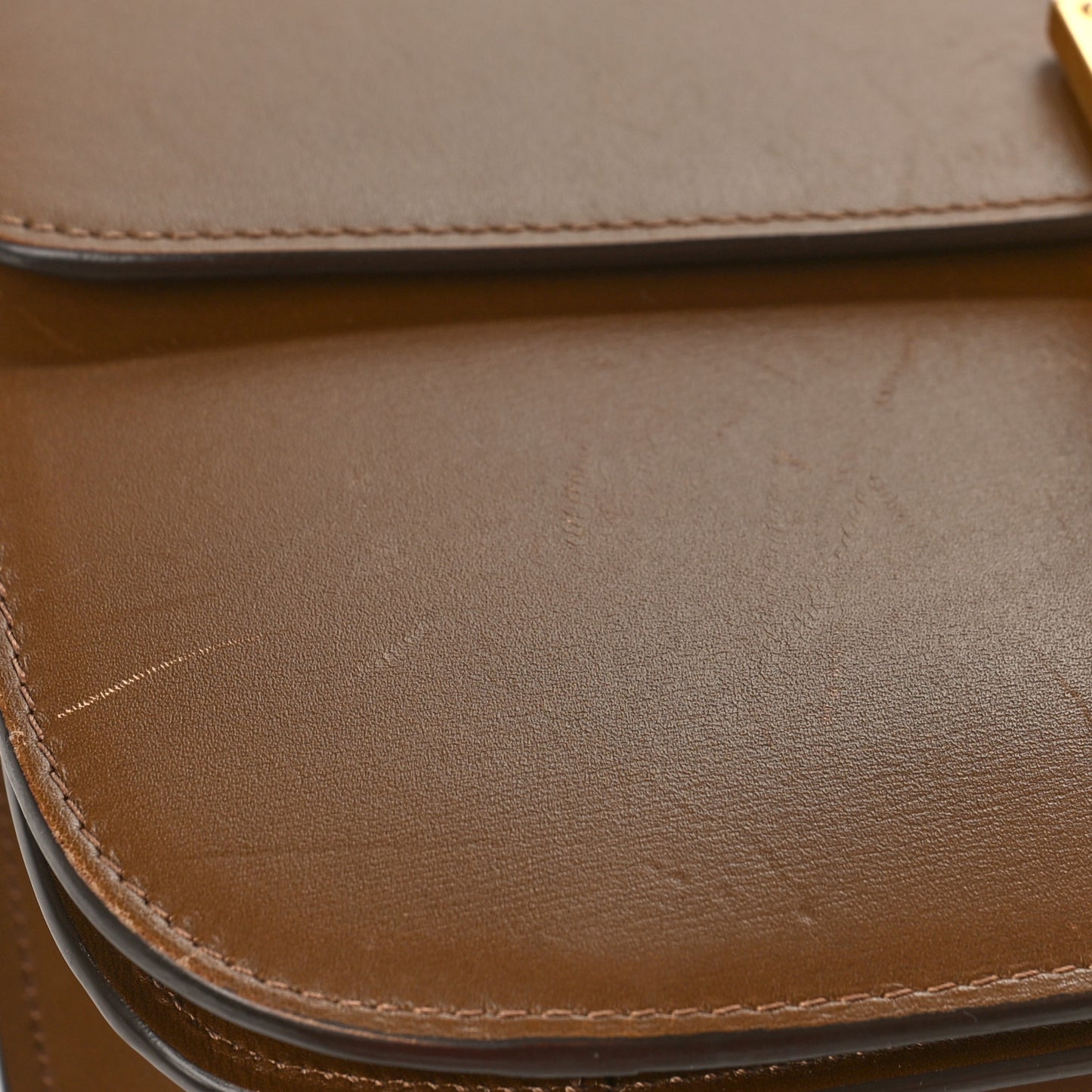 Smooth Calfskin Medium Classic Box Flap Bag Camel