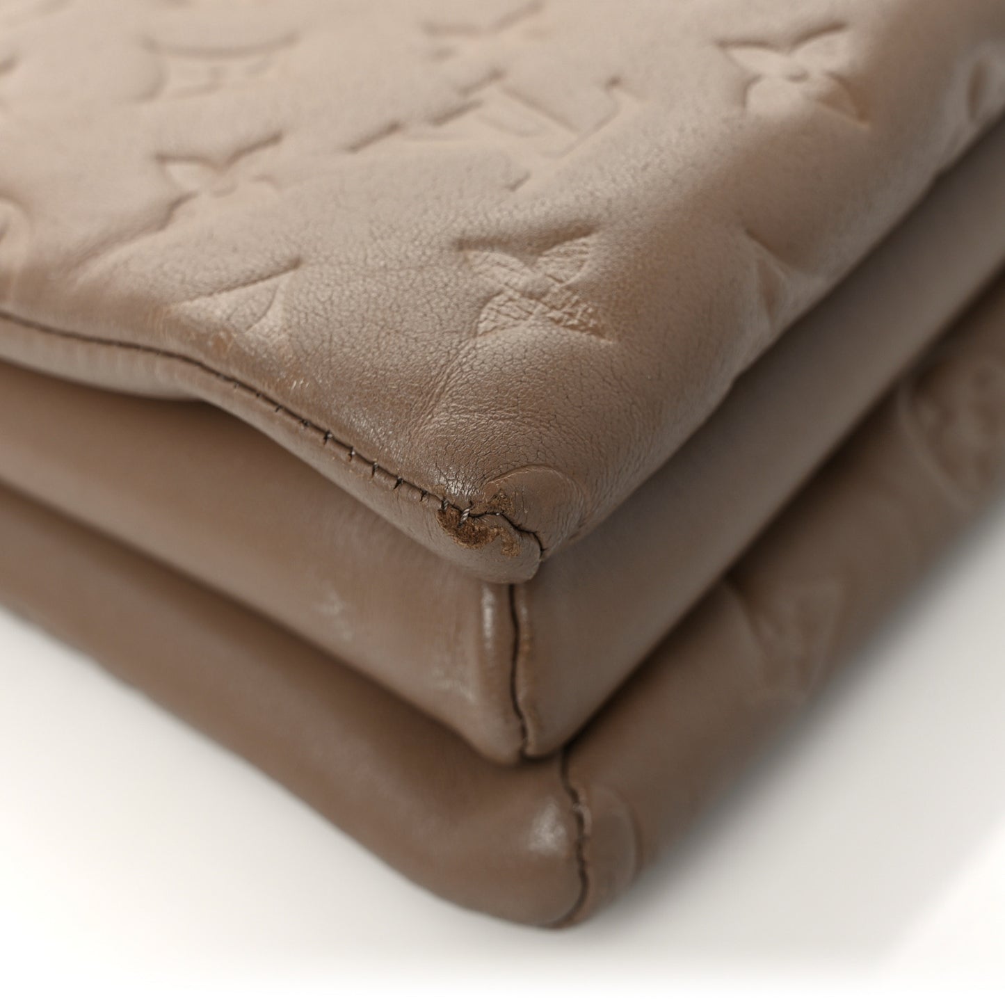Lambskin Embossed Monogram Coussin PM Taupe
