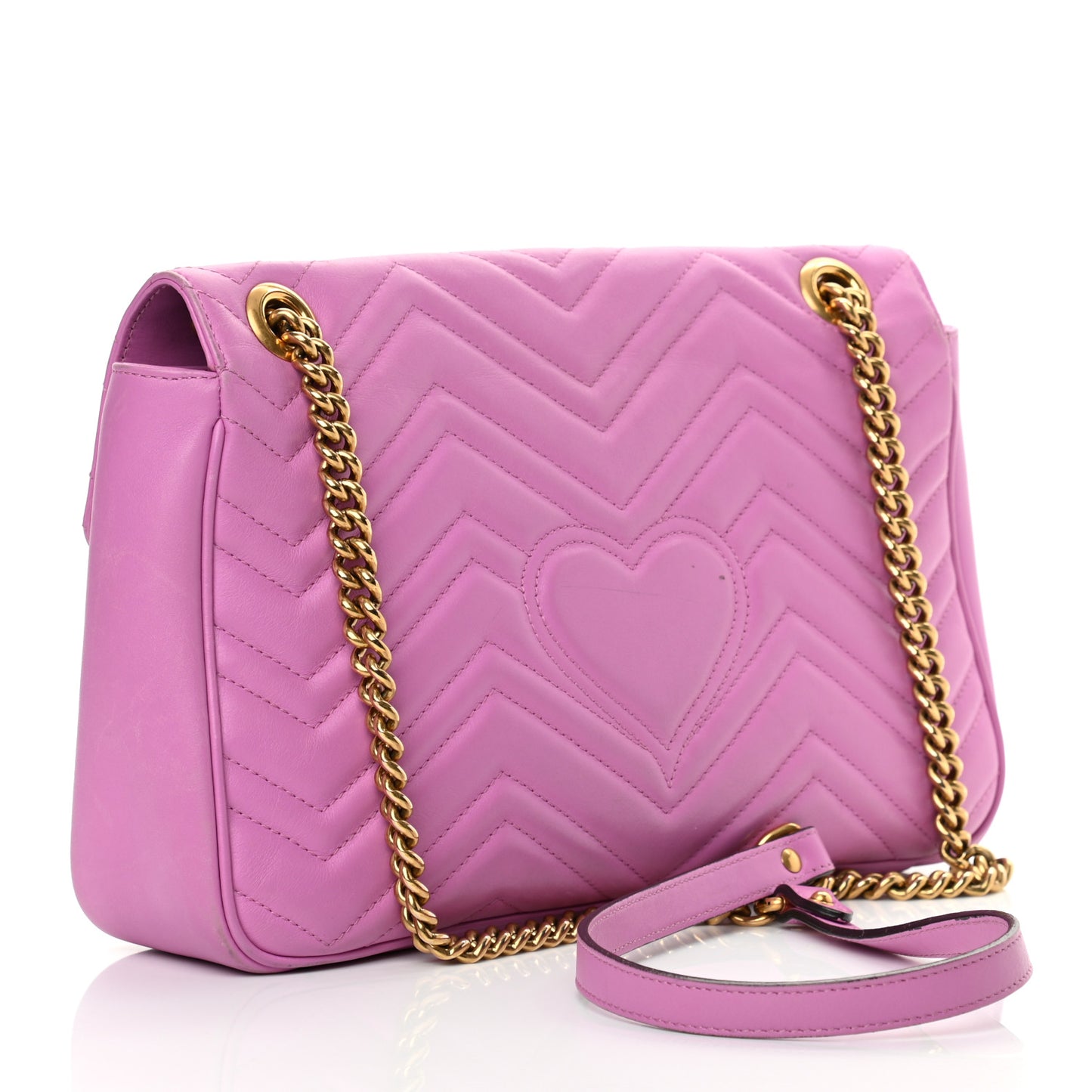 Calfskin Matelasse Medium GG Marmont Shoulder Bag Candy Mousse