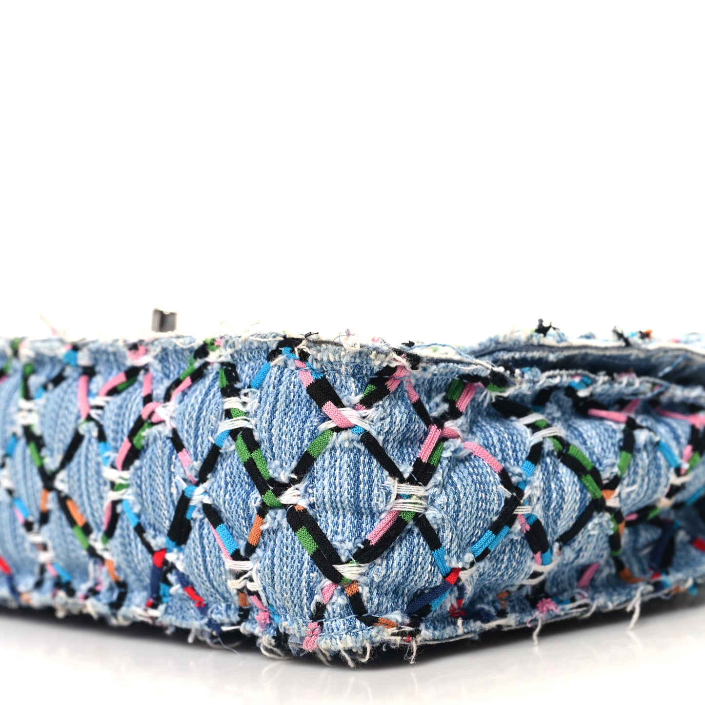 Woven Denim Medium Flap Multicolor