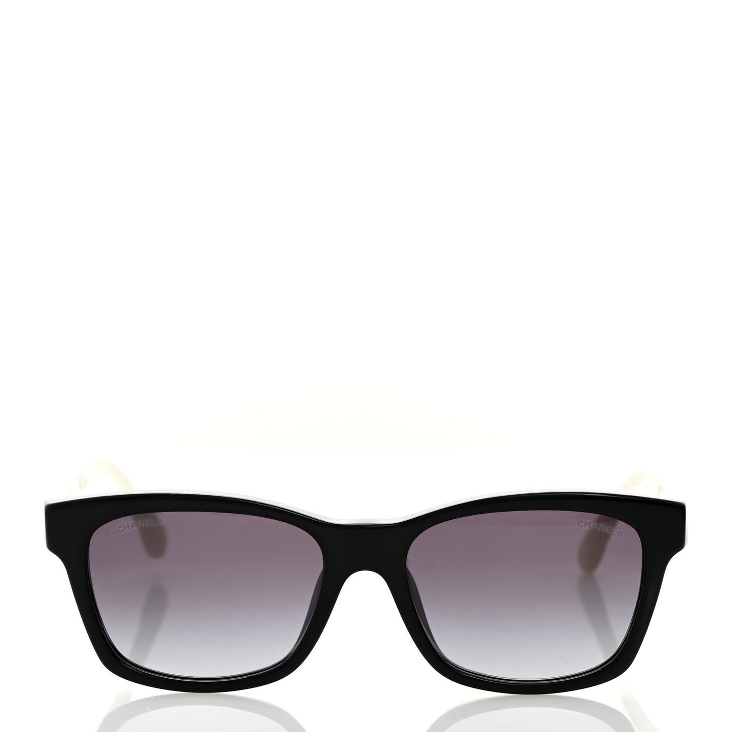 Acetate Quilted CC Square Sunglasses 5484-A White Black