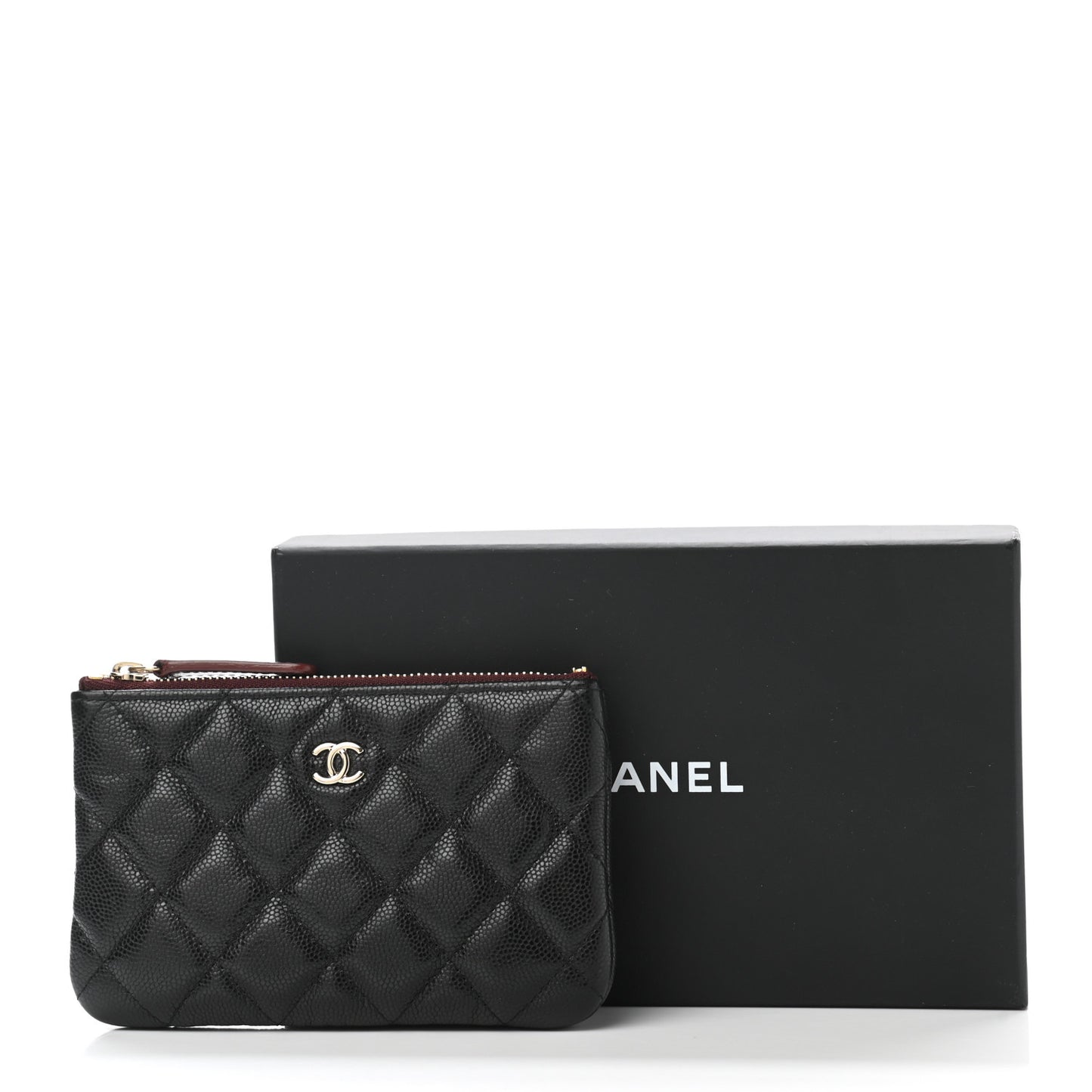 Caviar Quilted Small Cosmetic Case Black