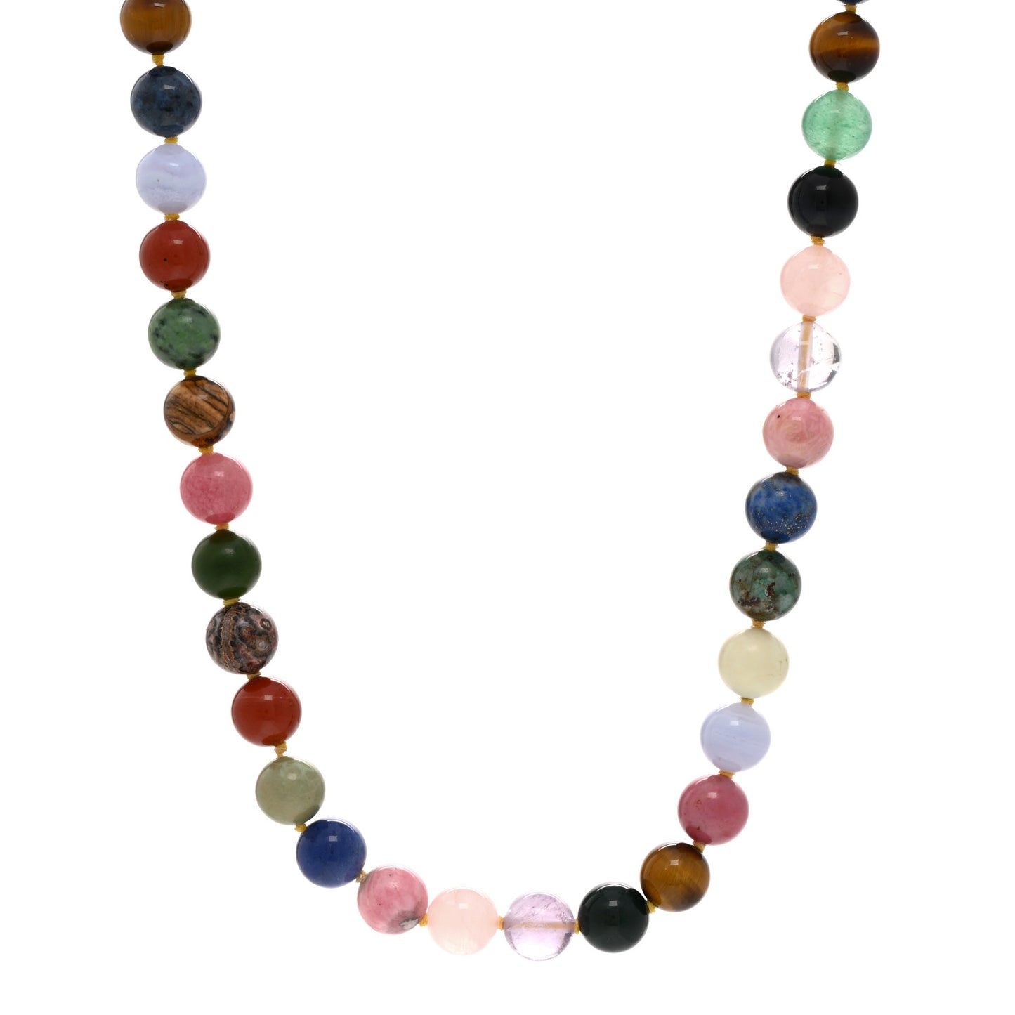 Sterling Silver Multi Gemstone 10mm Paloma Picasso Bead Necklace