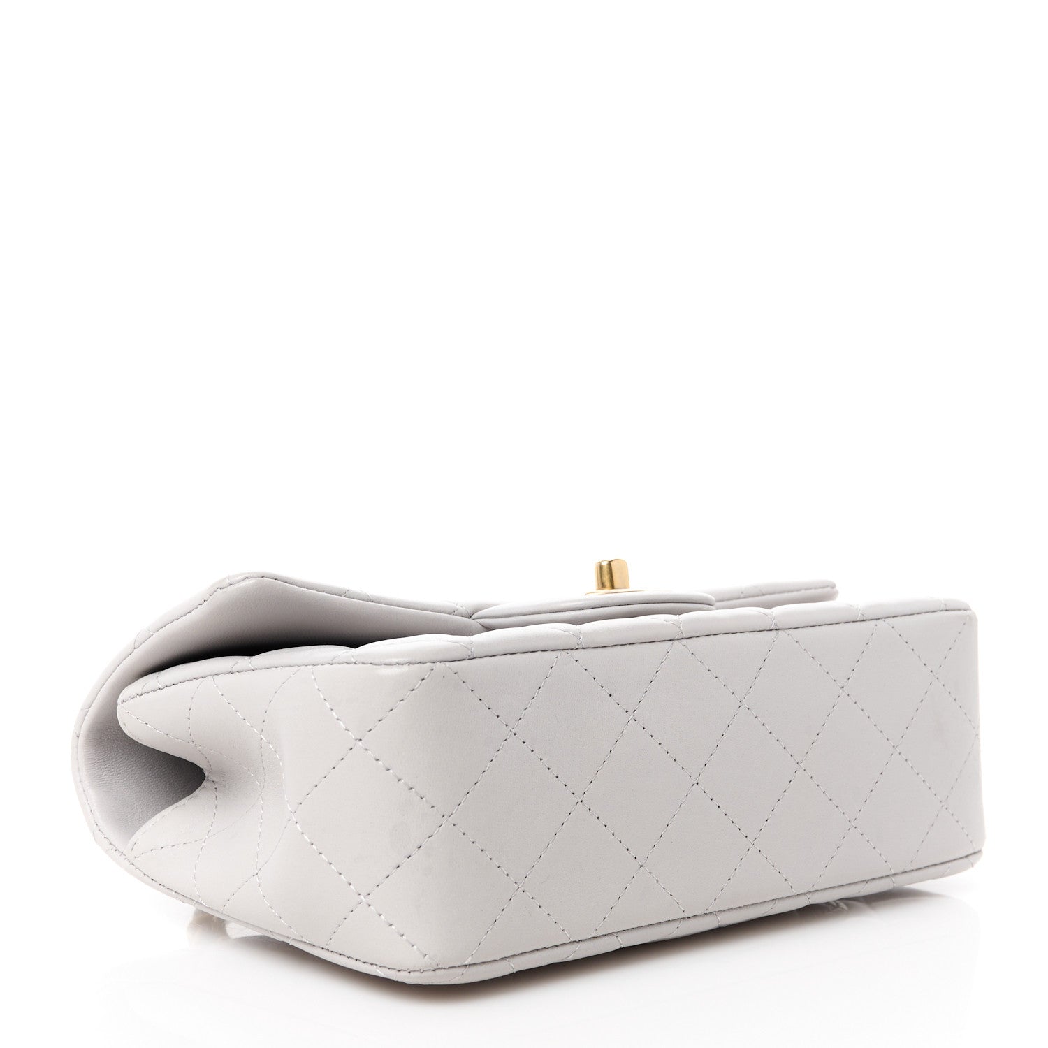 Chanel Lambskin Quilted Mini Top Handle Rectangular Flap Grey 4 of 12
