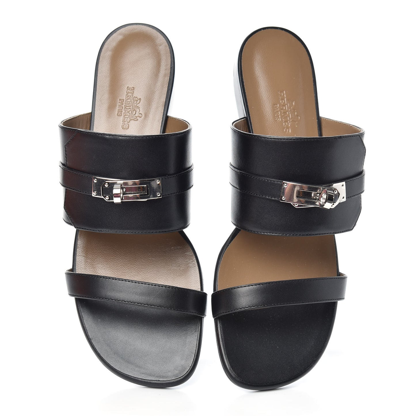 Calfskin Avenue Sandals 38 Black