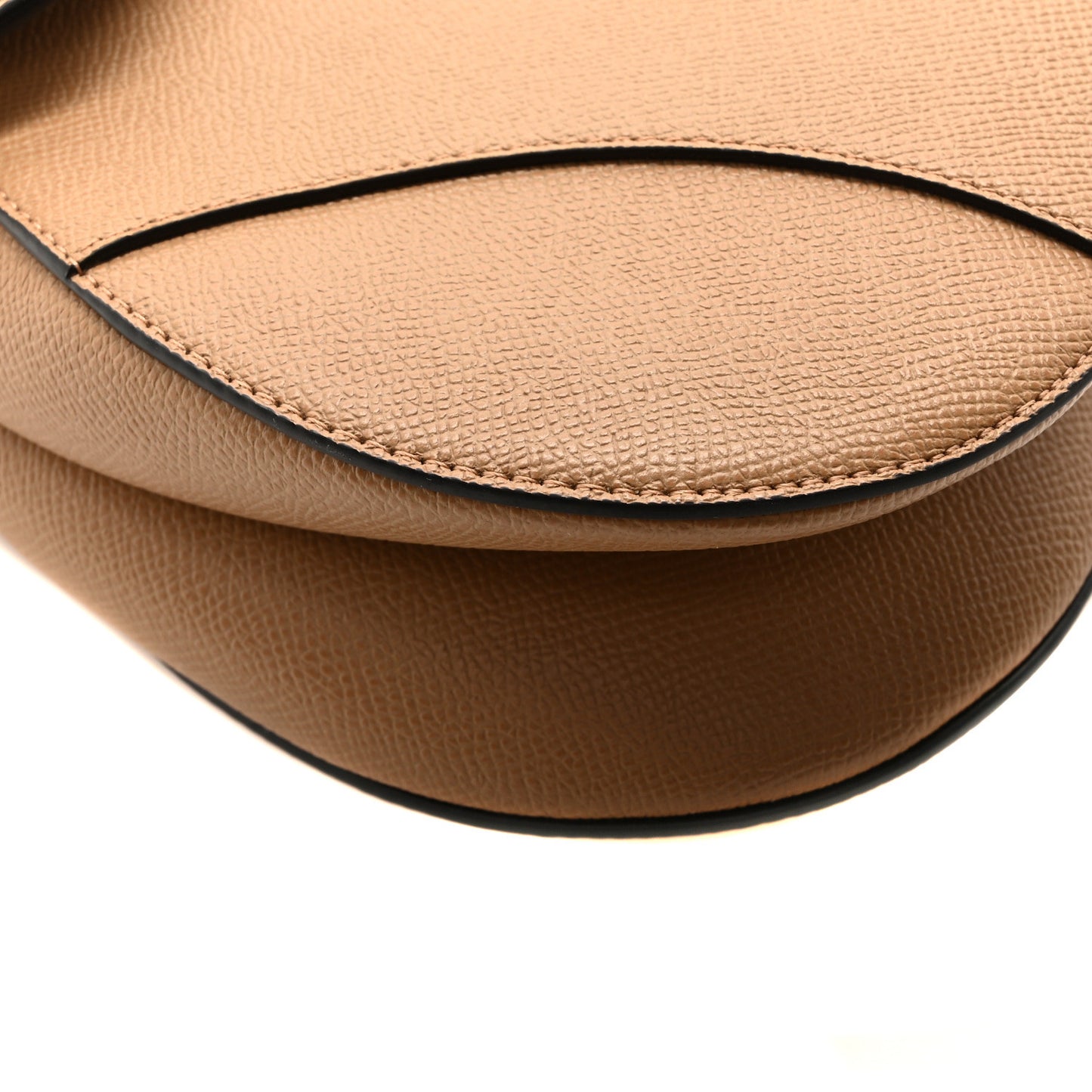 Grained Calfskin Saddle Bag Light Brown