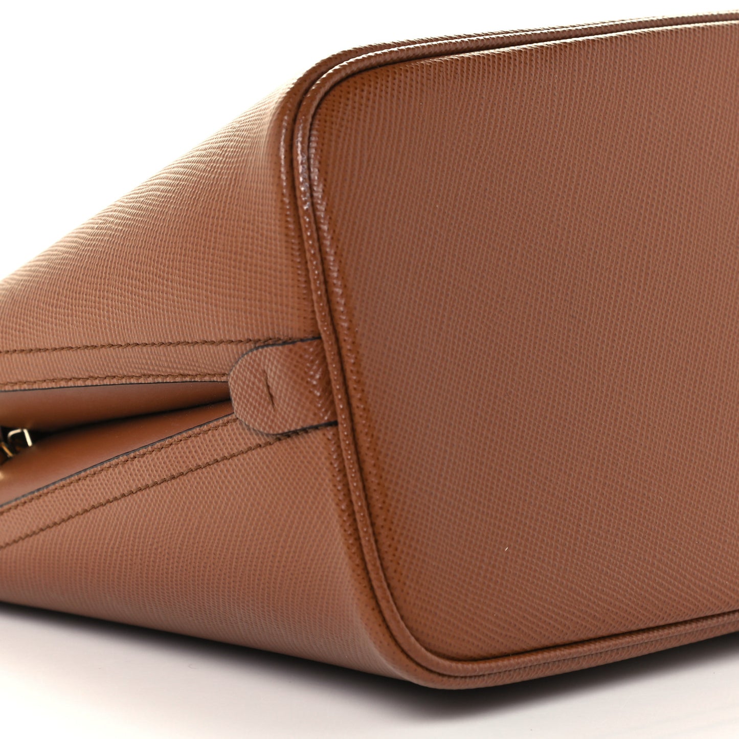 Saffiano Cuir Calfskin Matinee Tote Cognac Black