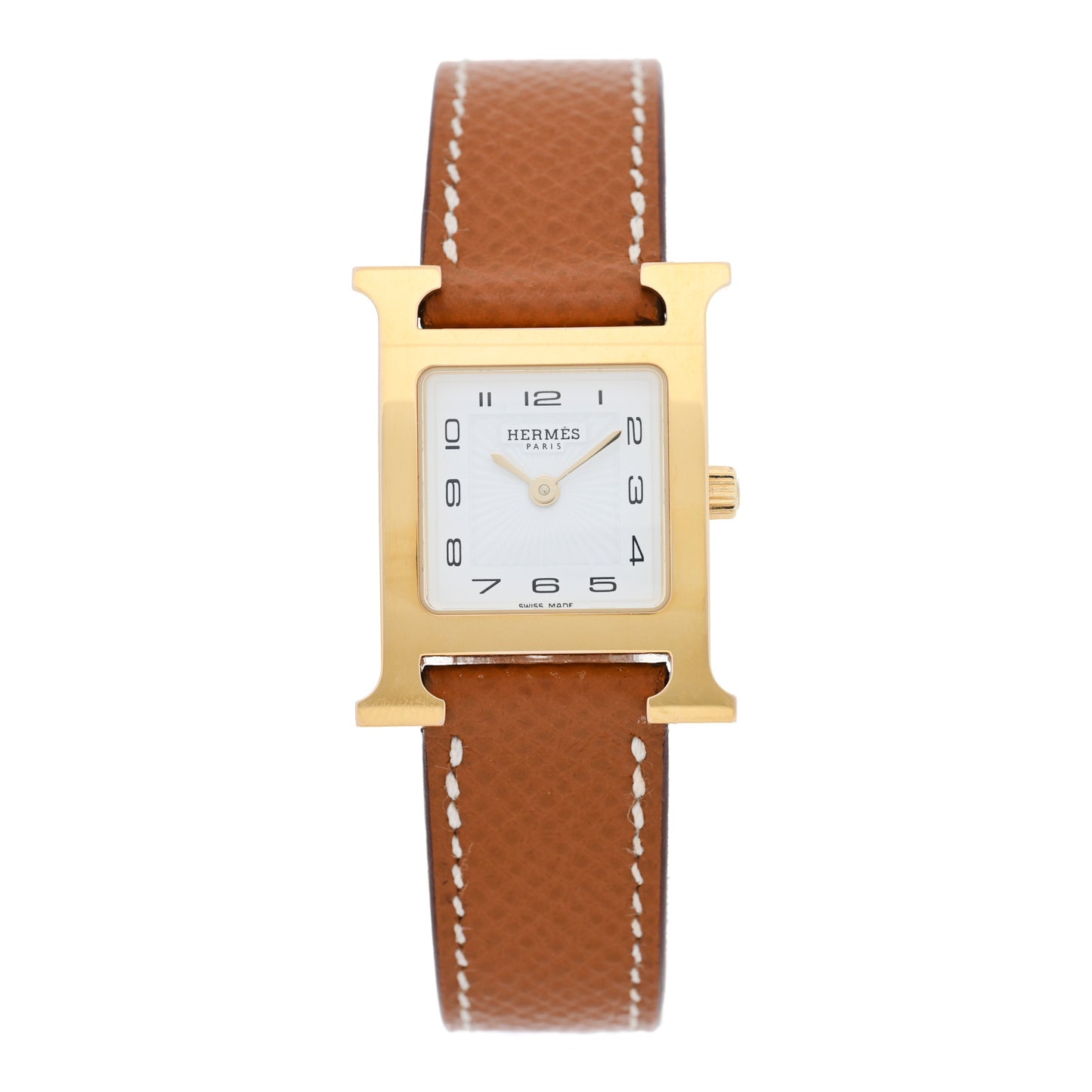 Stainless Steel Epsom 21mm Heure H Hour Quartz Watch Gold