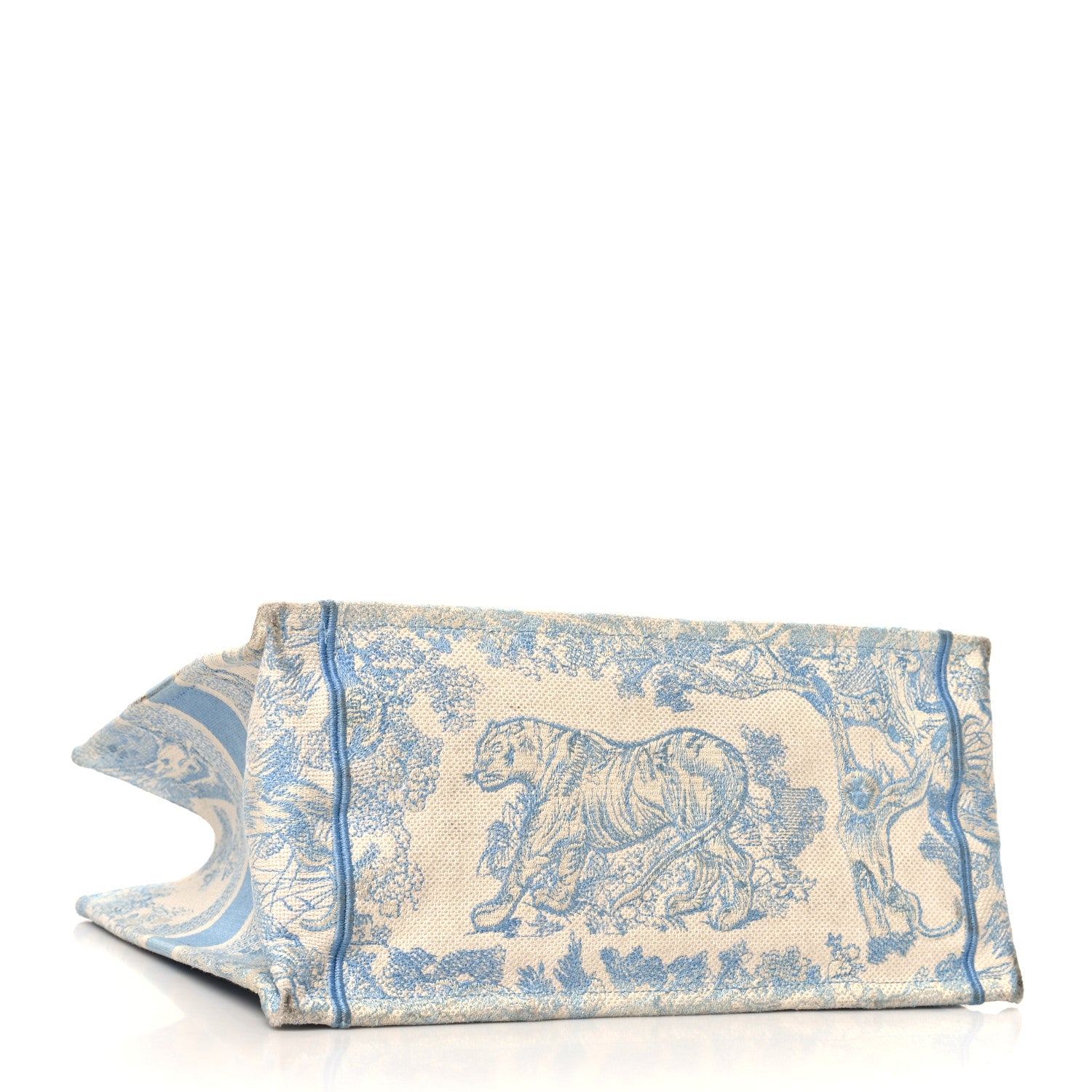 Christian Dior Canvas Embroidered Medium Dioriviera Toile De Jouy Book Tote Light Blue 4 of 14