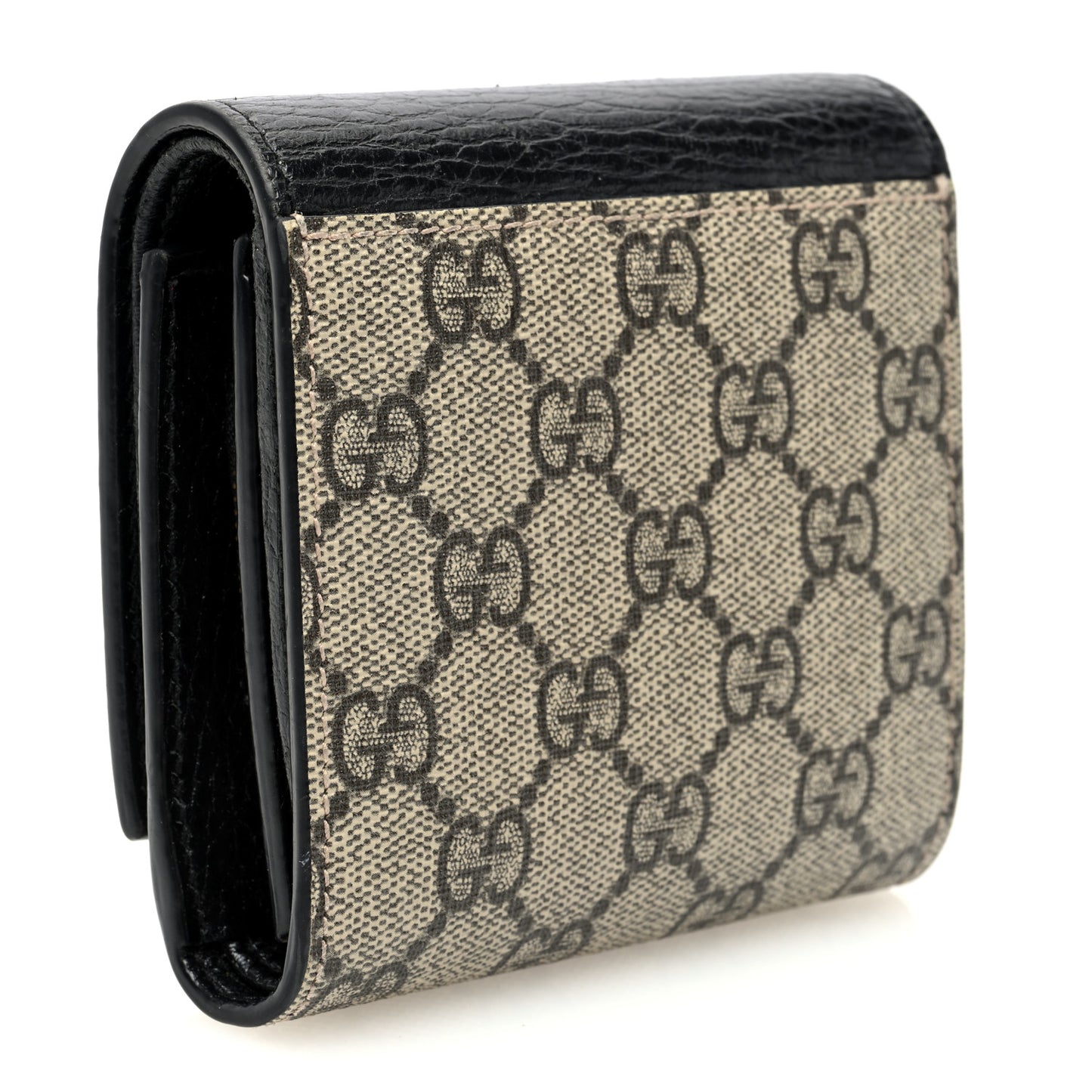 Dollar Calfskin GG Supreme Monogram Medium GG Marmont Wallet Black Beige Ebony