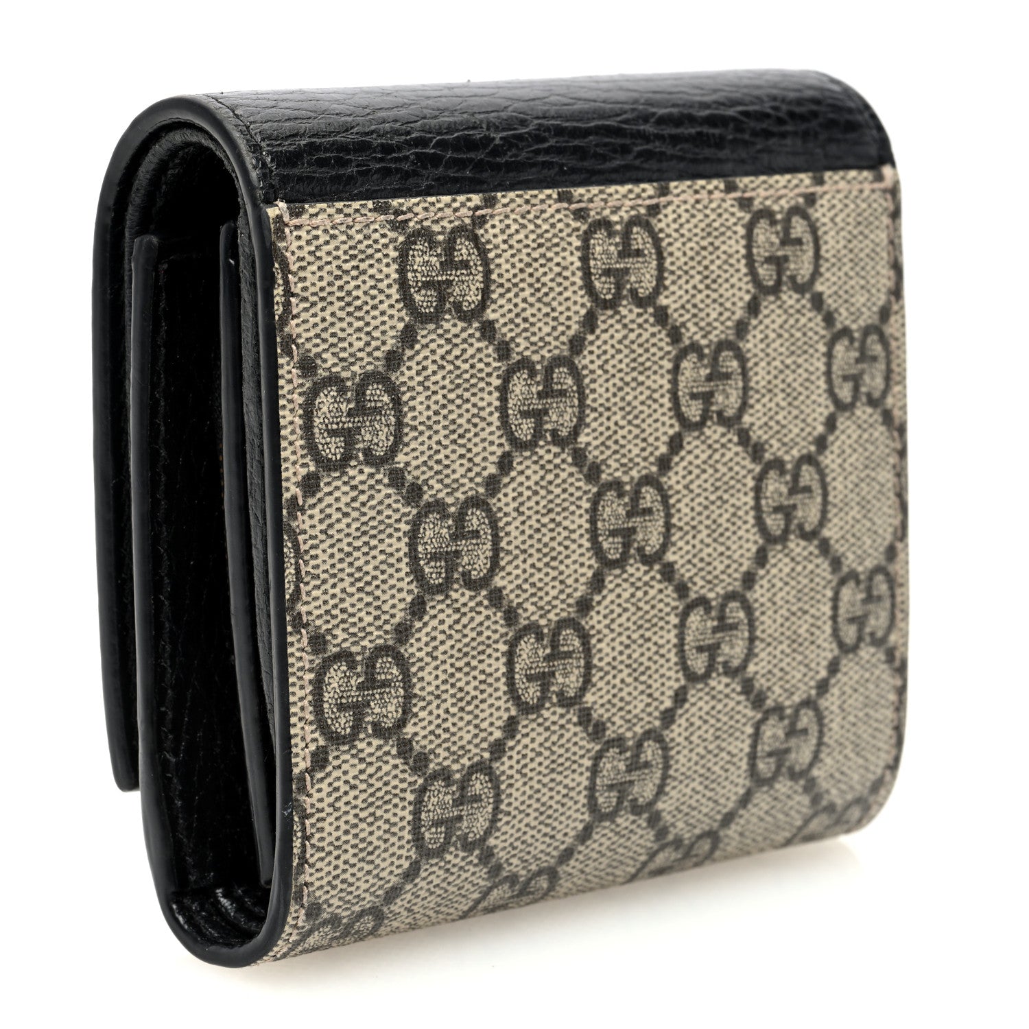 Gucci Dollar Calfskin GG Supreme Monogram Medium GG Marmont Wallet Black Beige Ebony 3 of 6