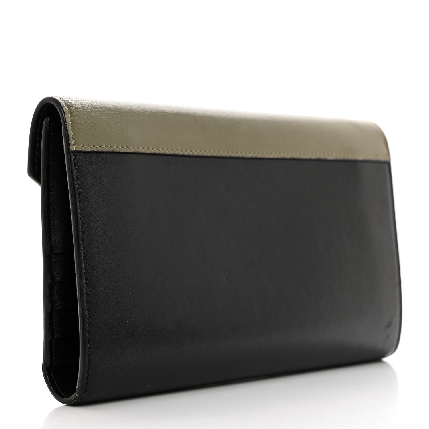 Celine Smooth Calfskin Pocket Tri-Fold Multifunction Envelope Flap Wallet Black Multicolor 3 of 9