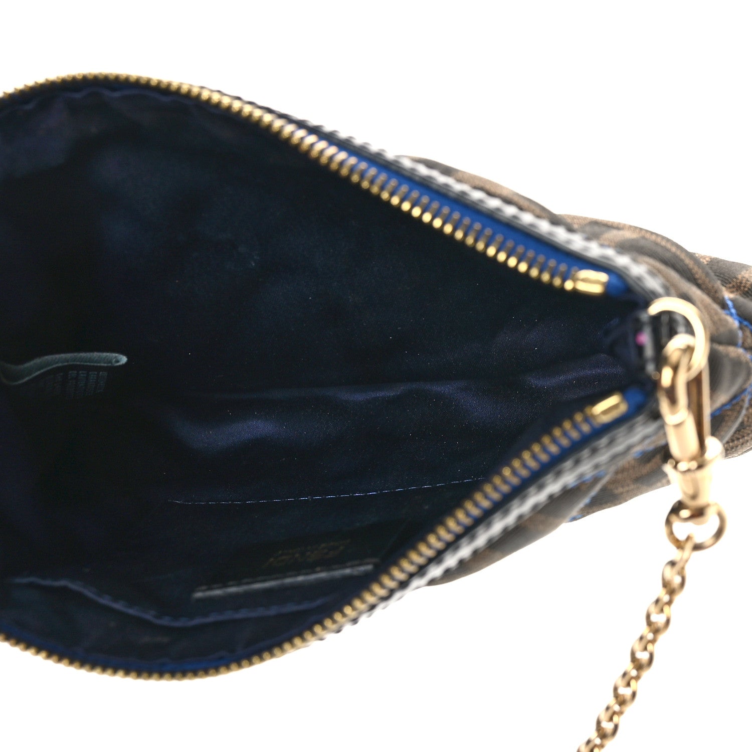 Fendi Zucca Quilted Pochette Tobacco Blue 5 of 8