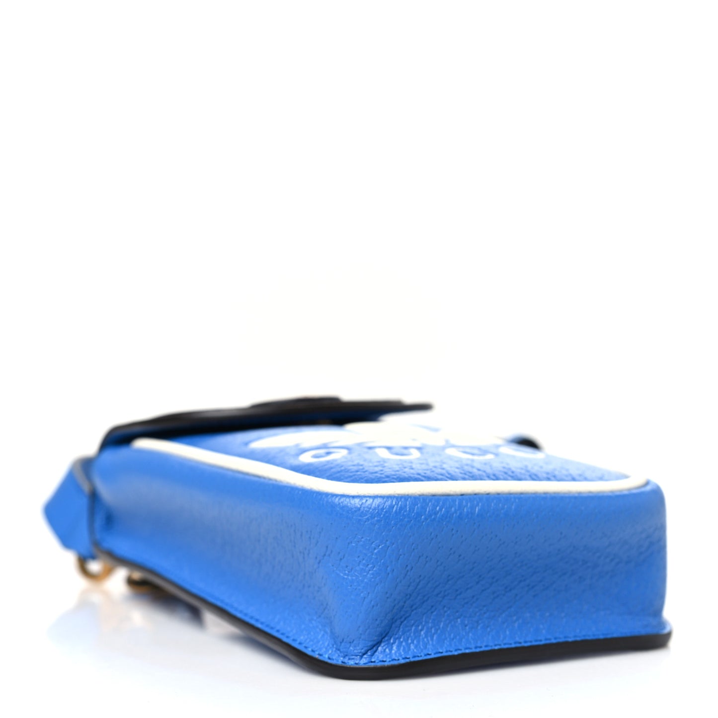 X ADIDAS Textured Dollar Calfskin Trefoil Embossed Phone Crossbody Bag Oriental Blue Mystic White