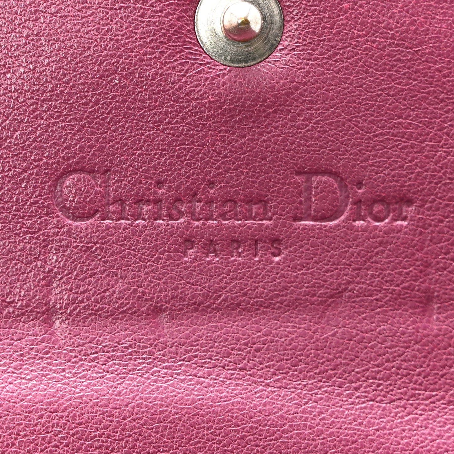 Patent Cannage Lady Dior Rendezvous Wallet On Chain Fuchsia
