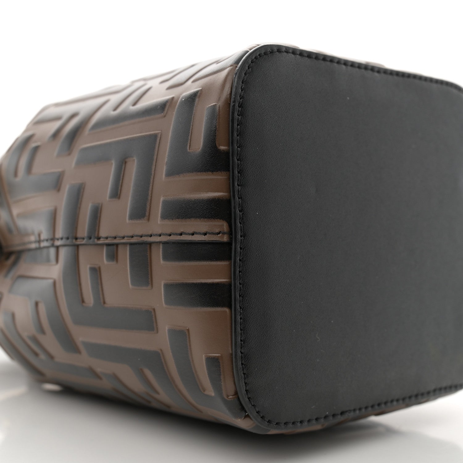 Fendi Vitello Liberty F is Fendi Bi-Color FF 1974 Embossed Mini Mon Tresor Bucket Bag Maya Black 9 of 11