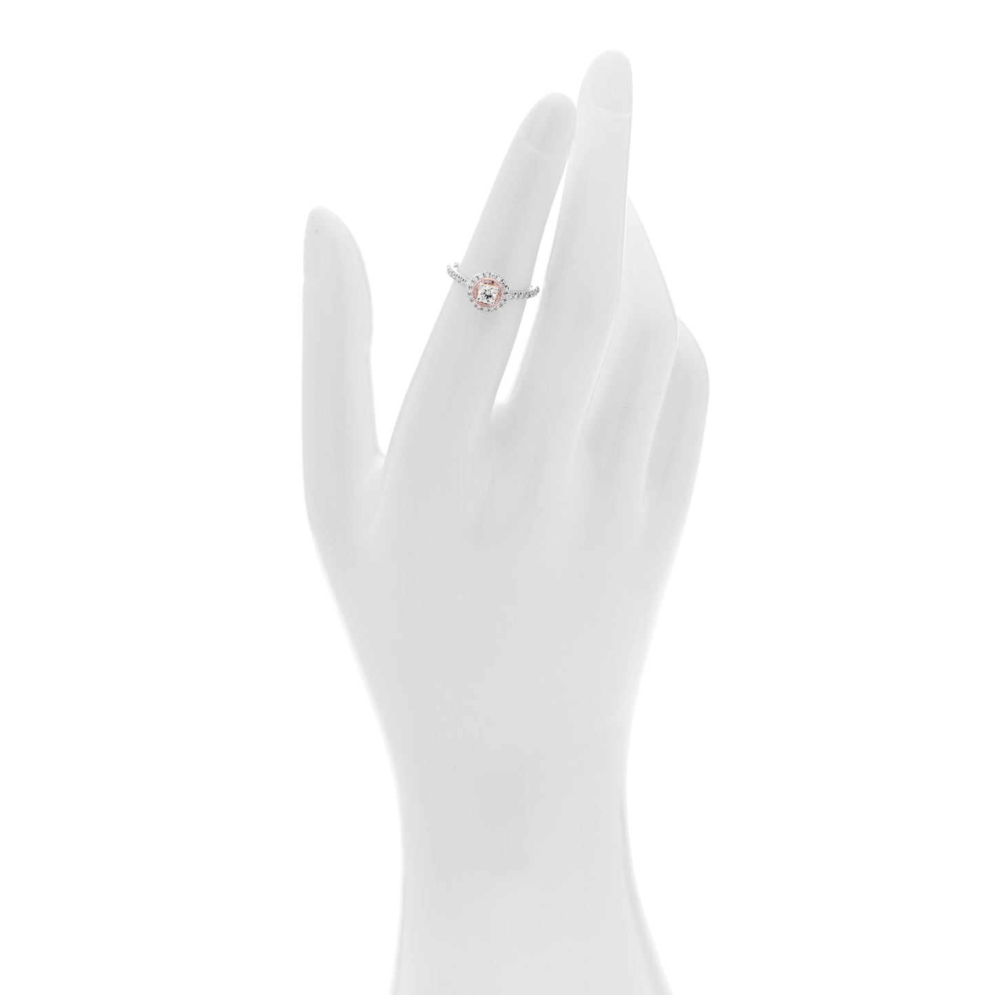 Platinum 18K Rose Gold Pink Diamond Soleste Engagement Ring 49 4.75