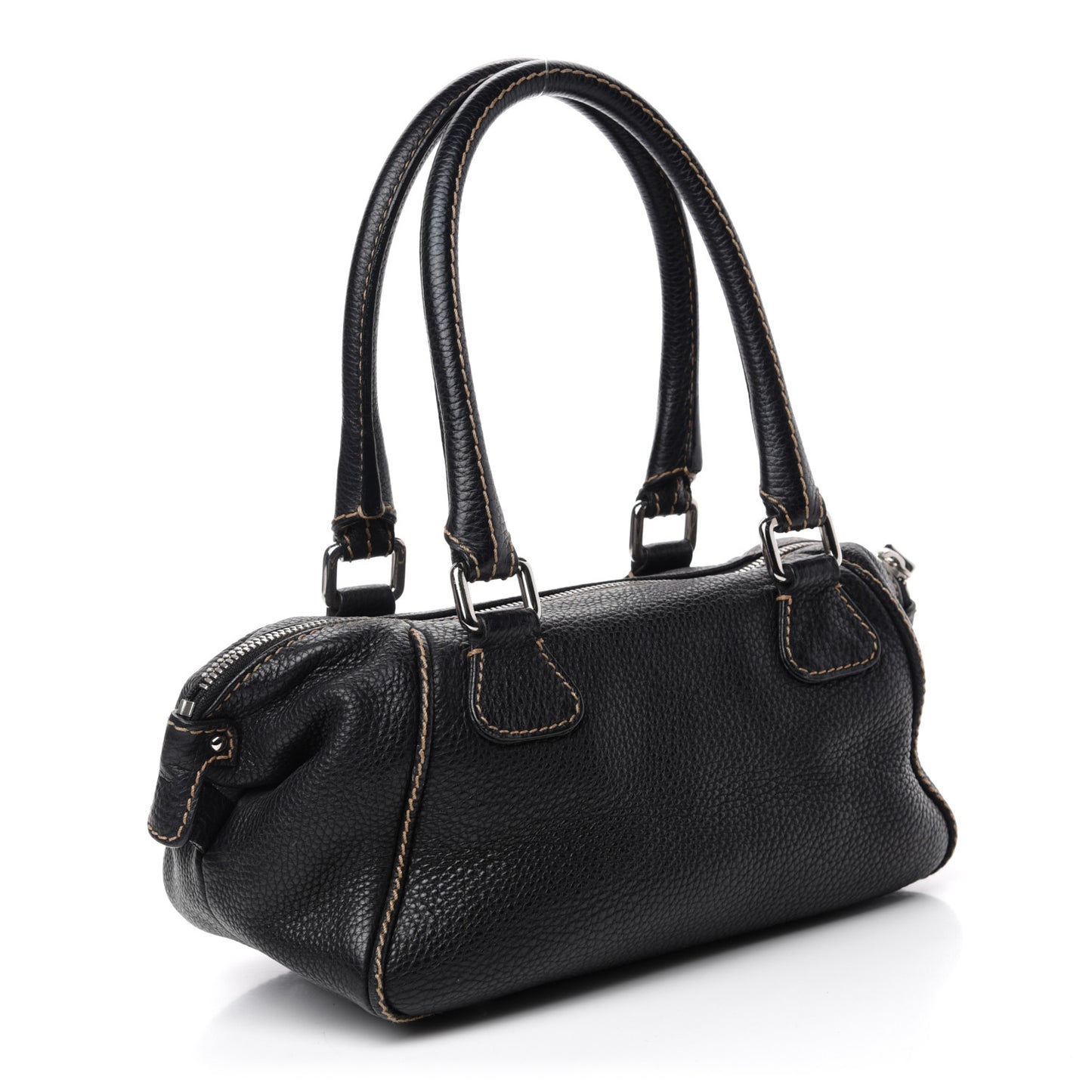 Calfskin Large Tassel Bowler Black