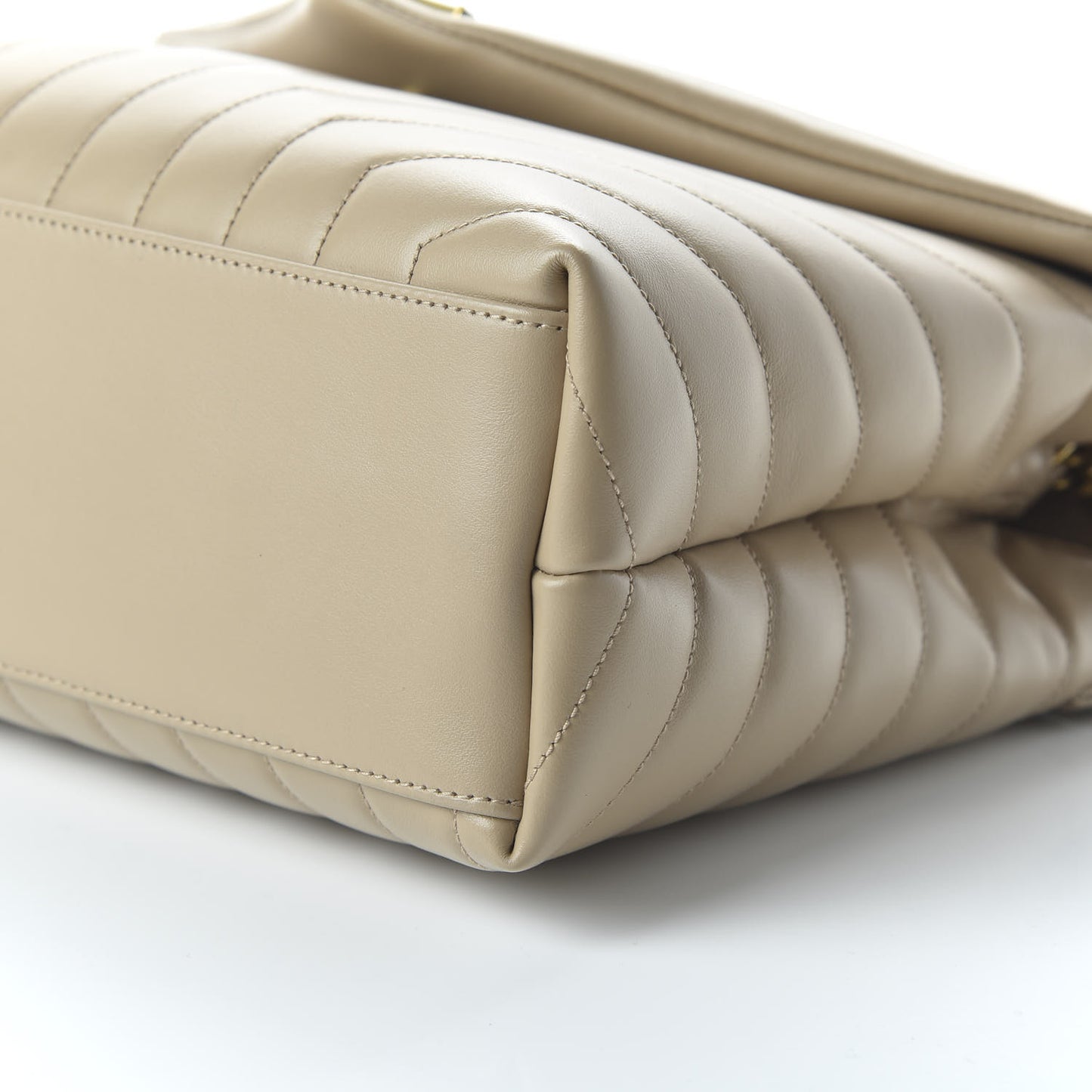 Calfskin Y Quilted Monogram Medium Loulou Chain Satchel Dark Beige