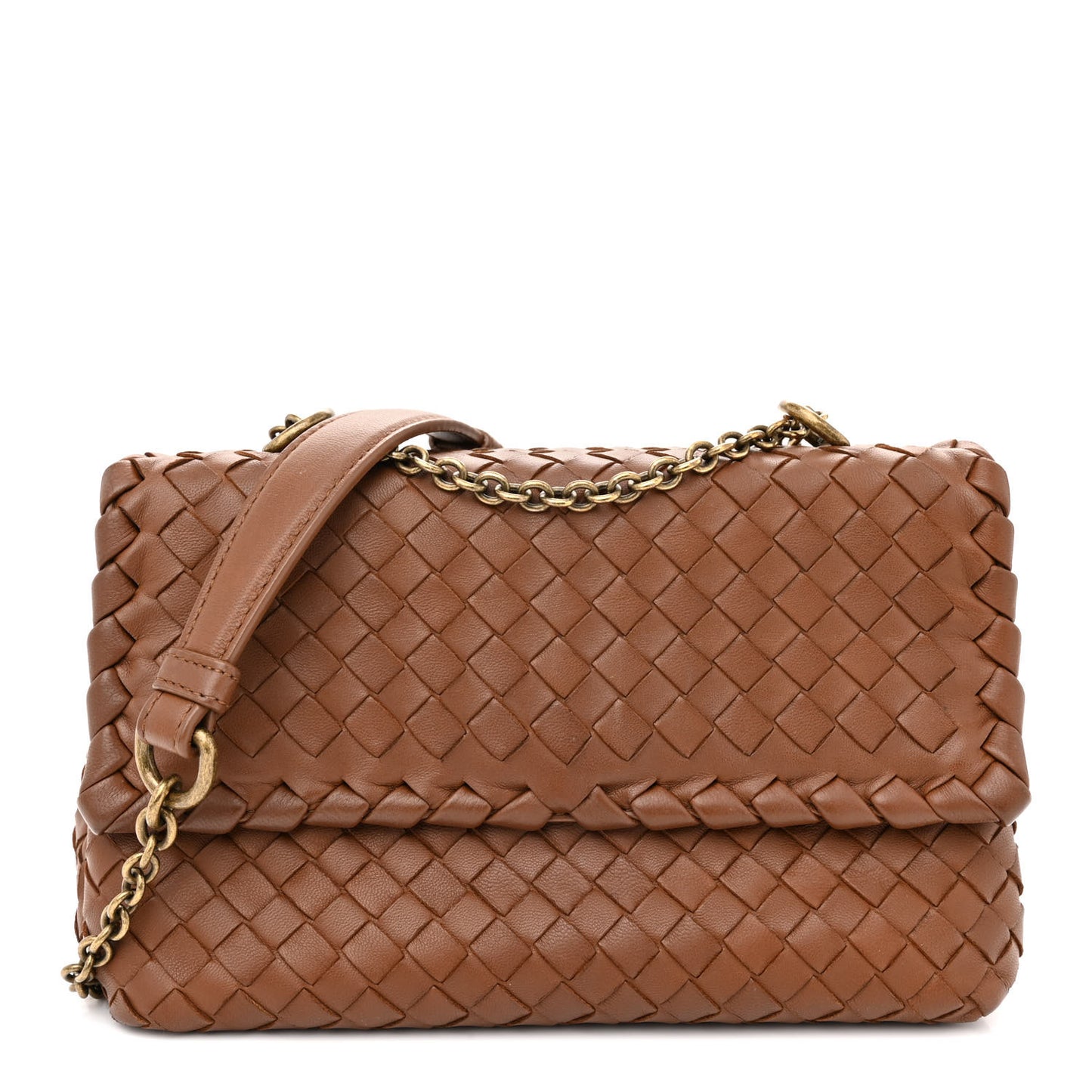 Nappa Intrecciato Baby Olimpia Shoulder Bag Ebano