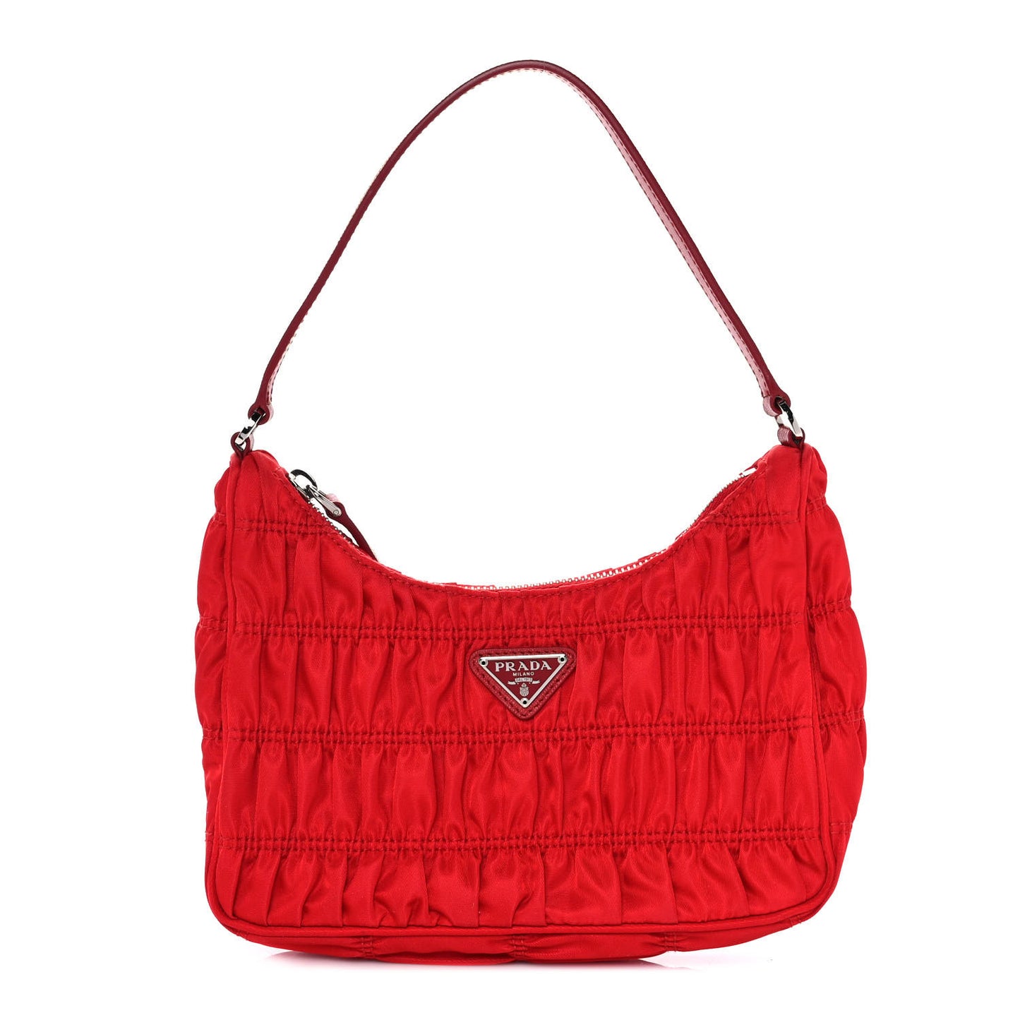 Tessuto Nylon Gaufre Shoulder Bag Rosso