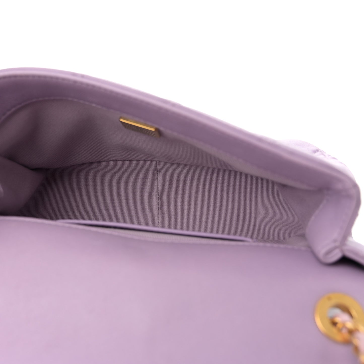 Lambskin Quilted Braided CC Small Flap Lilac