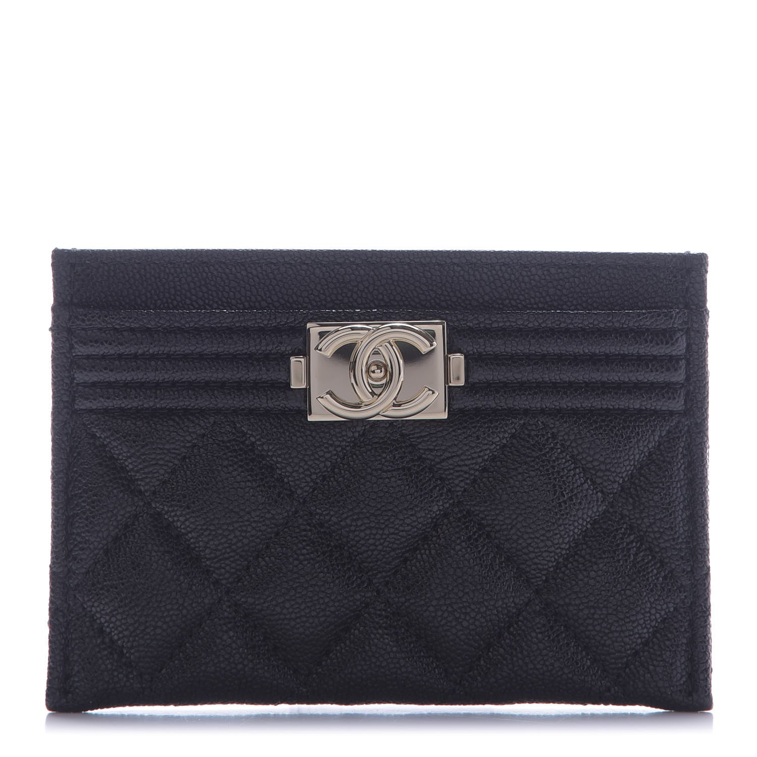 Chanel Caviar Quilted Boy Card Holder Black 1 of 9