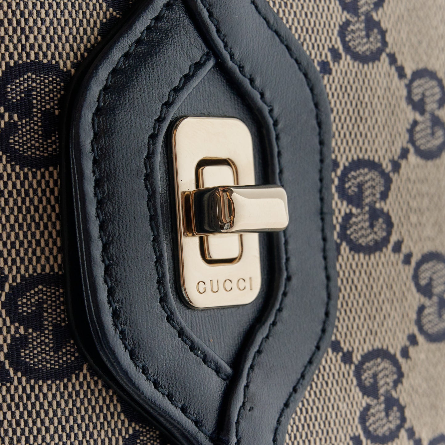 GG Monogram Small Luce Shoulder Bag Beige Blue