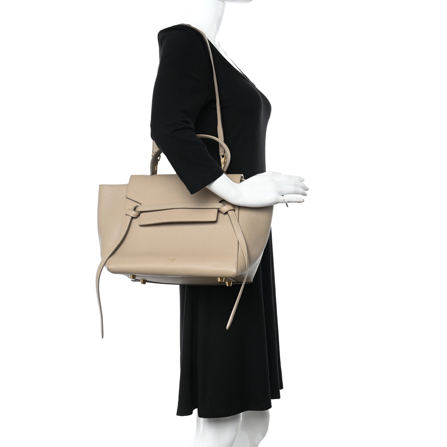 Celine Grained Calfskin Mini Belt Bag Light Taupe 2 of 9