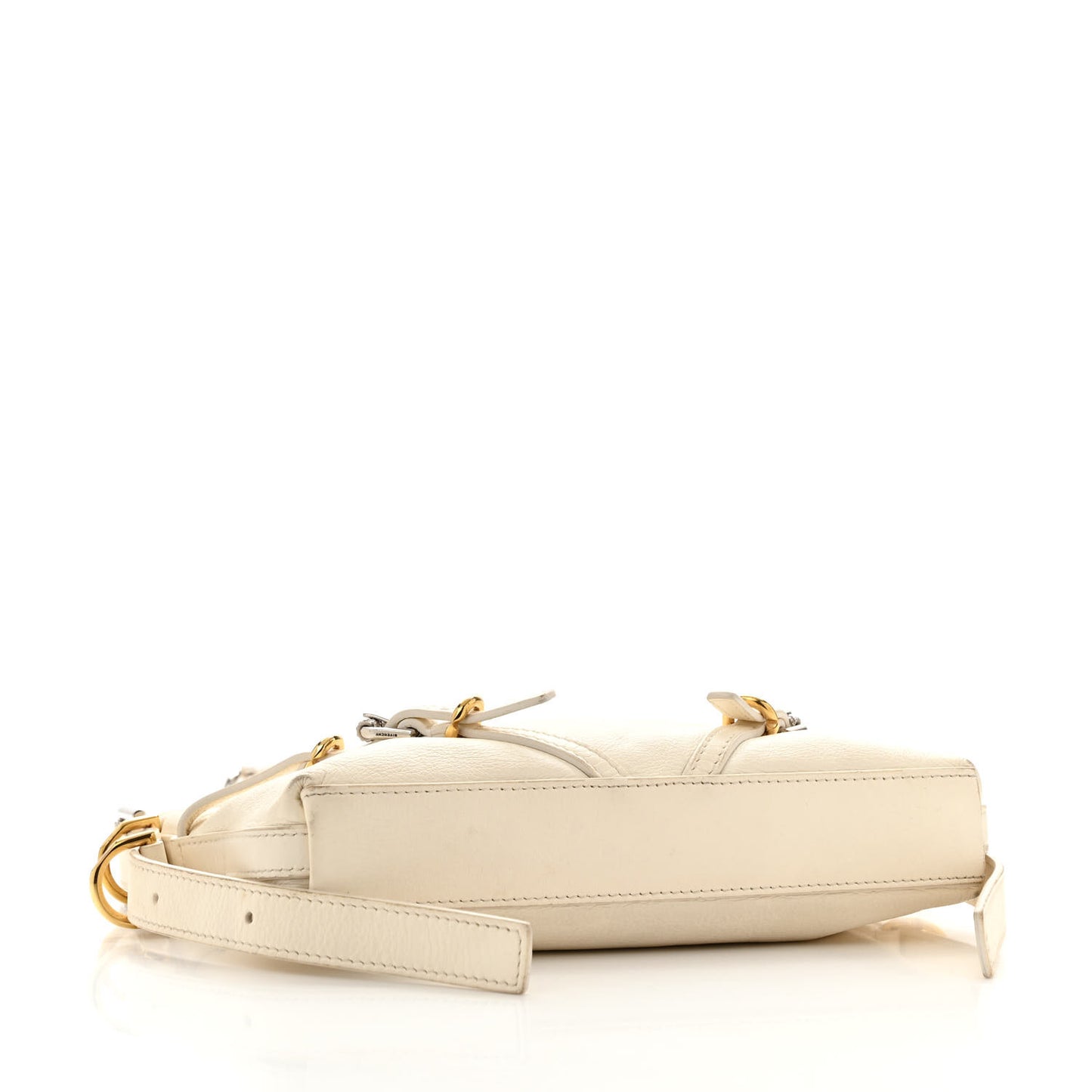 Tumbled Calfskin Mini Voyou Boyfriend Party Bag White