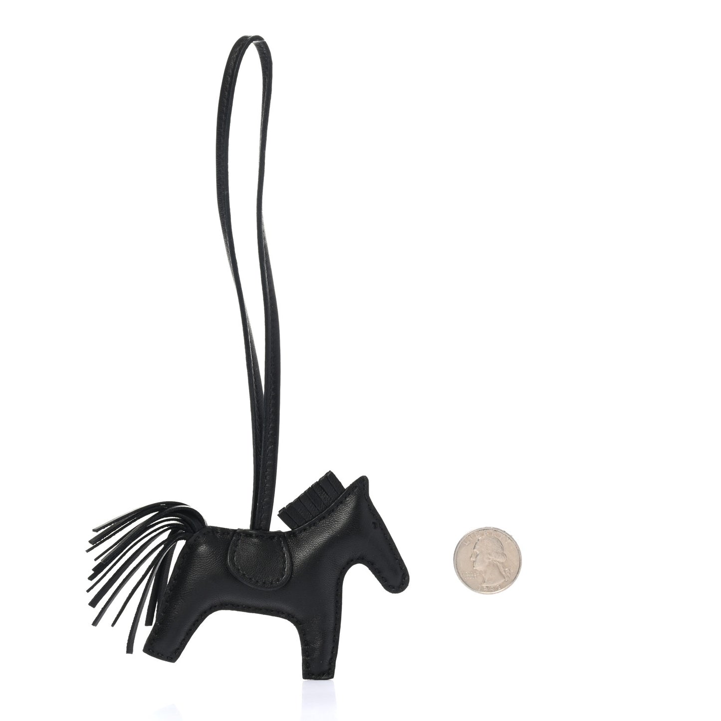 Milo Lambskin Grigri Rodeo Horse Bag Charm PM So Black