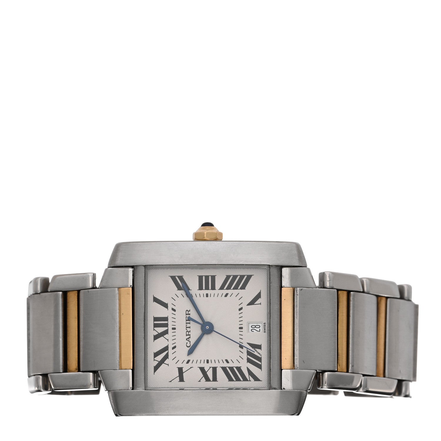 Cartier Stainless Steel 18K Yellow Gold 28mm Tank Francaise Automatic Watch 2 of 4