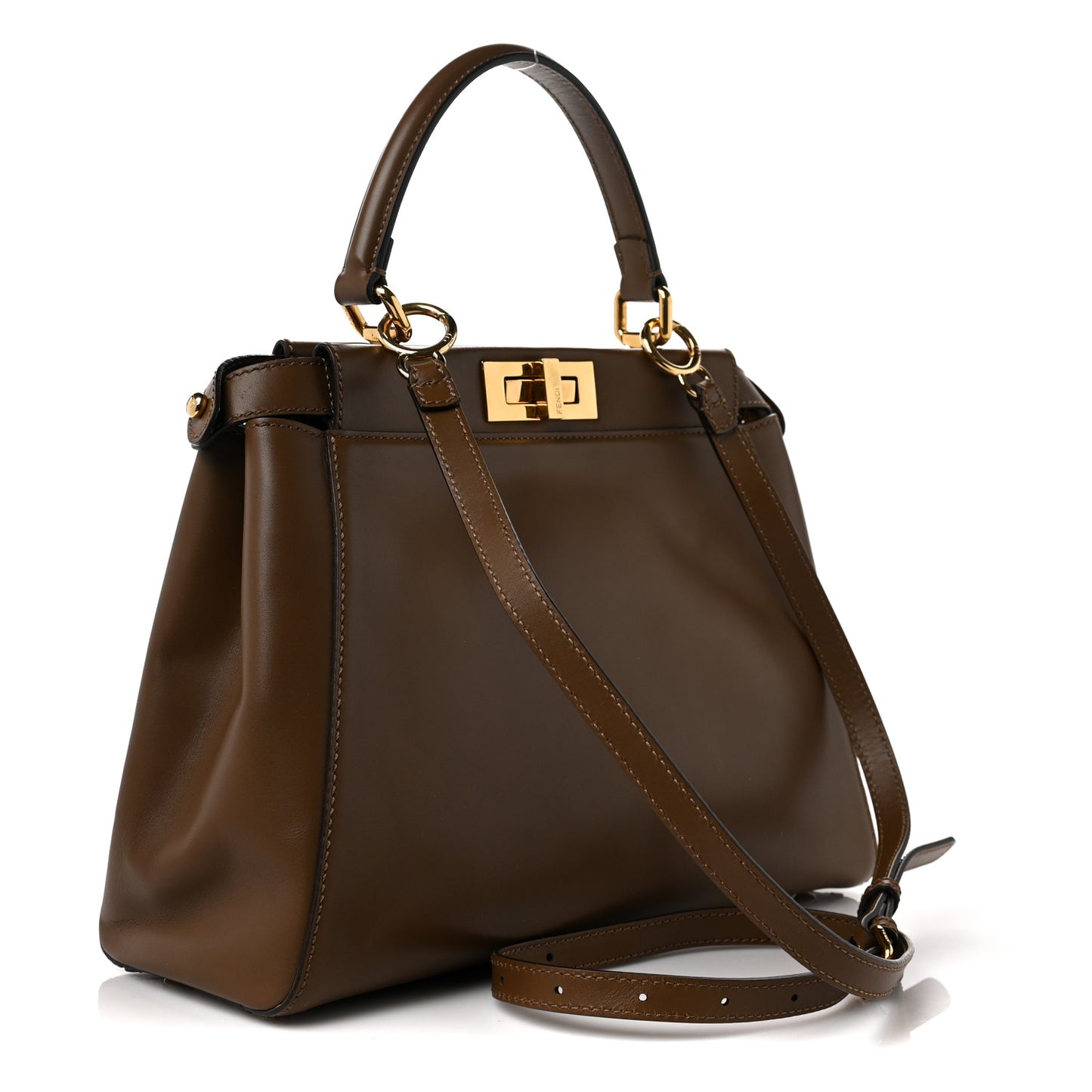 Vitello Morgan Fabric Jacquard Pequin Medium Peekaboo Iconic Satchel Foresta Tobacco Black