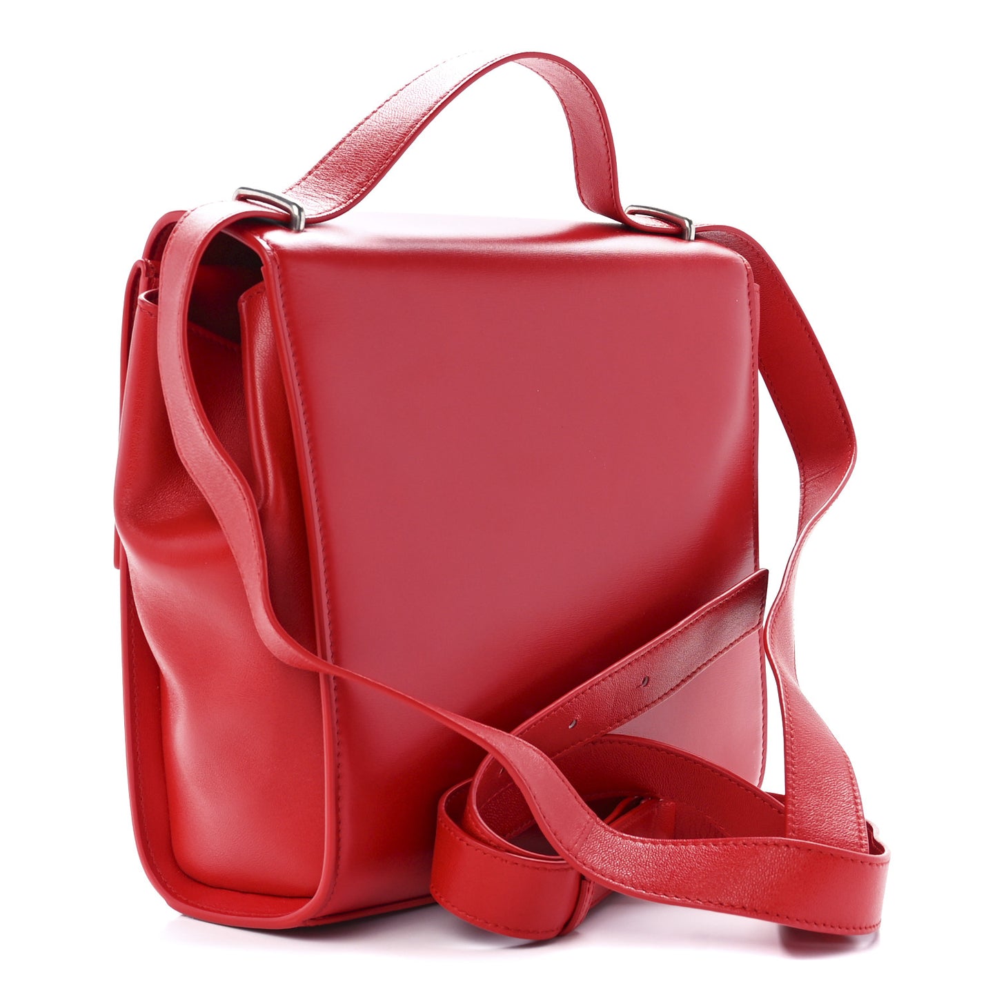 Box Calfskin Nappa Clip Bag Red