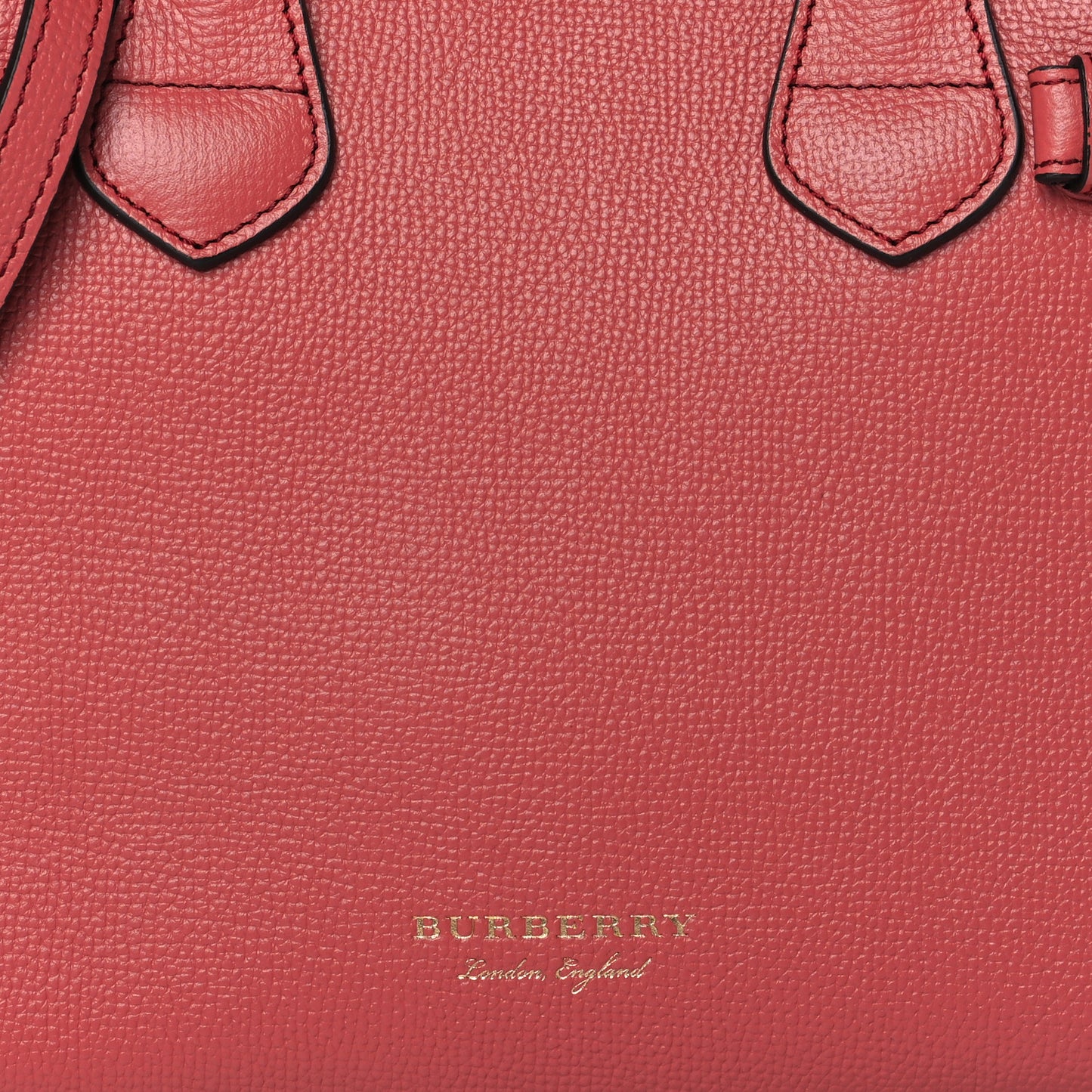 Grainy Calfskin House Check Small Banner Tote Cinnamon Red