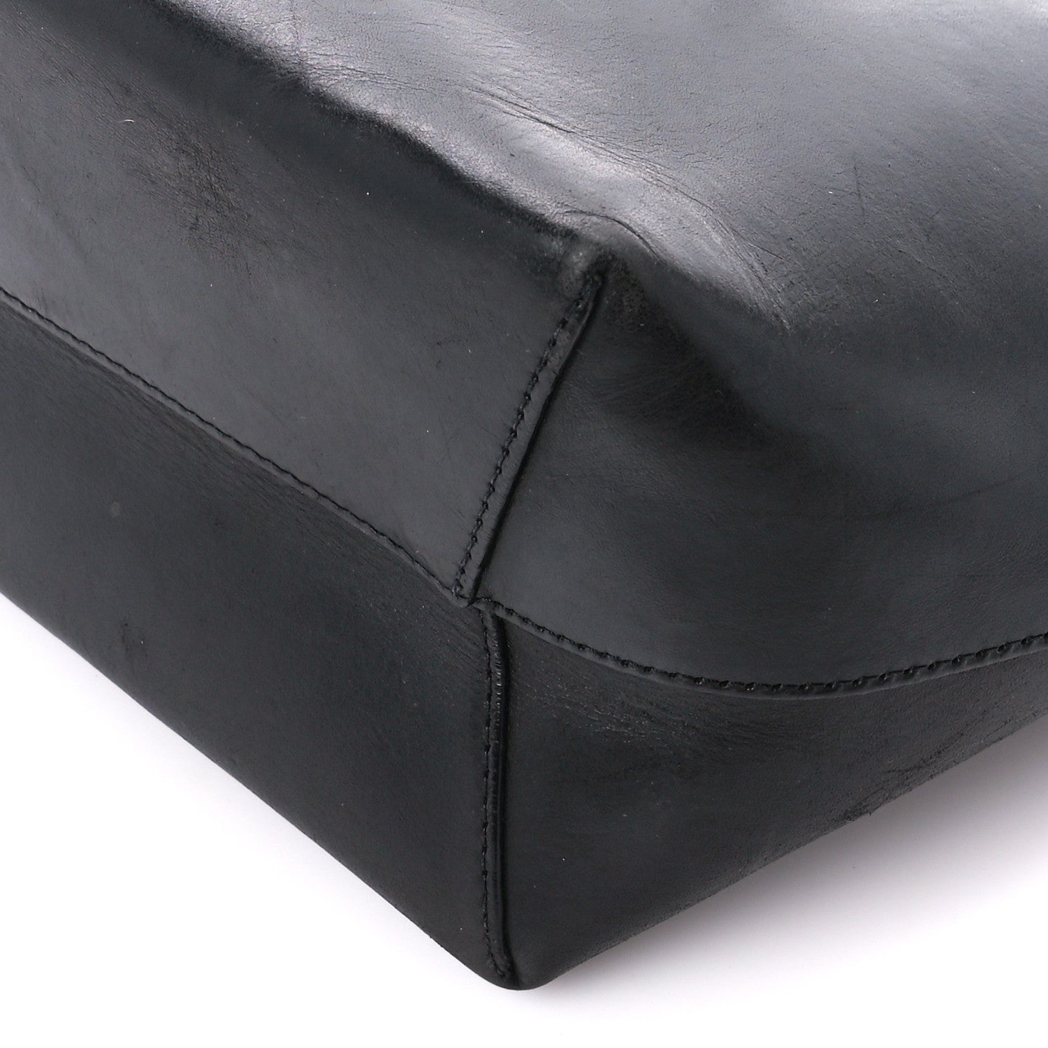 Mansur Gavriel Vegetable Tanned Calfskin Bucket Bag Black Royal 10 of 10