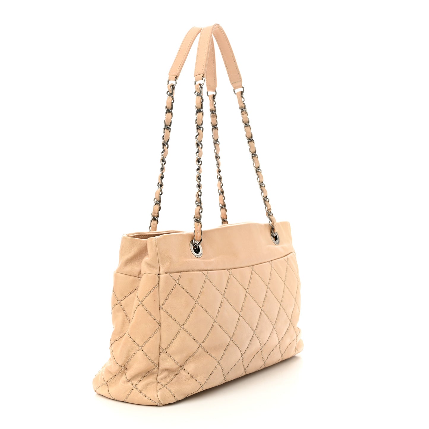 Calfskin Medium Stitch It Tote Beige