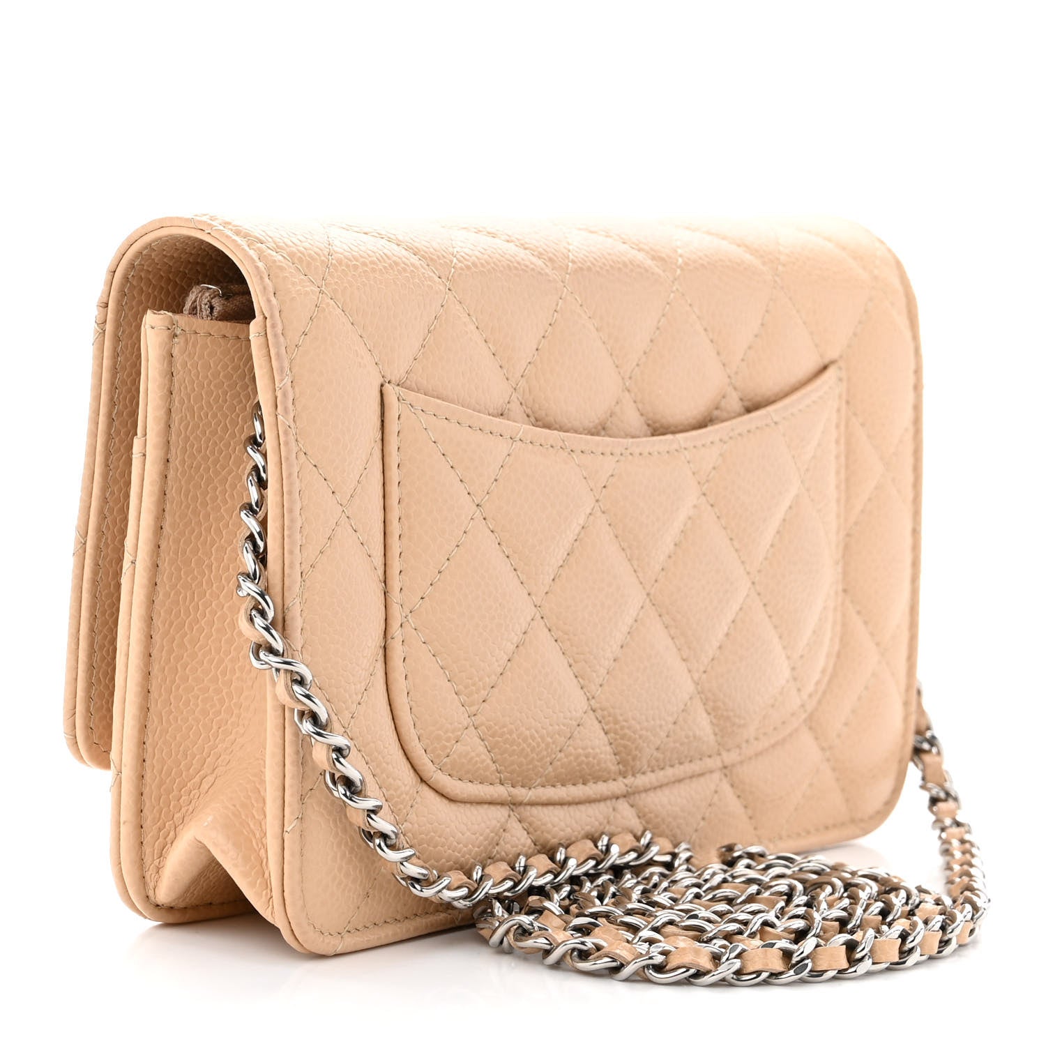 Chanel Caviar Quilted Wallet on Chain WOC Beige Clair 3 of 11